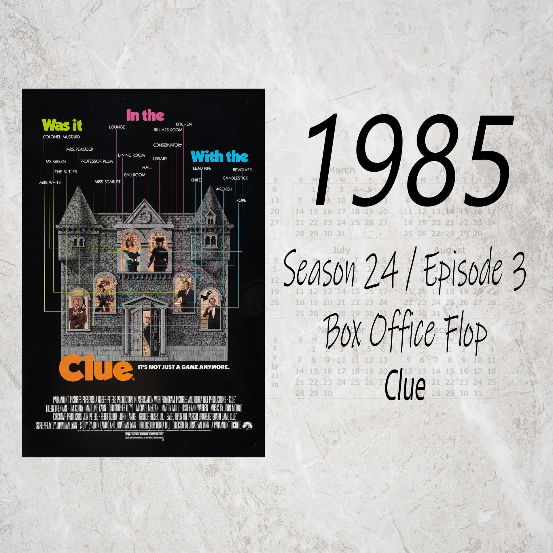 Clue (1985 Box Office Flop) - Awesome Movie Year cover