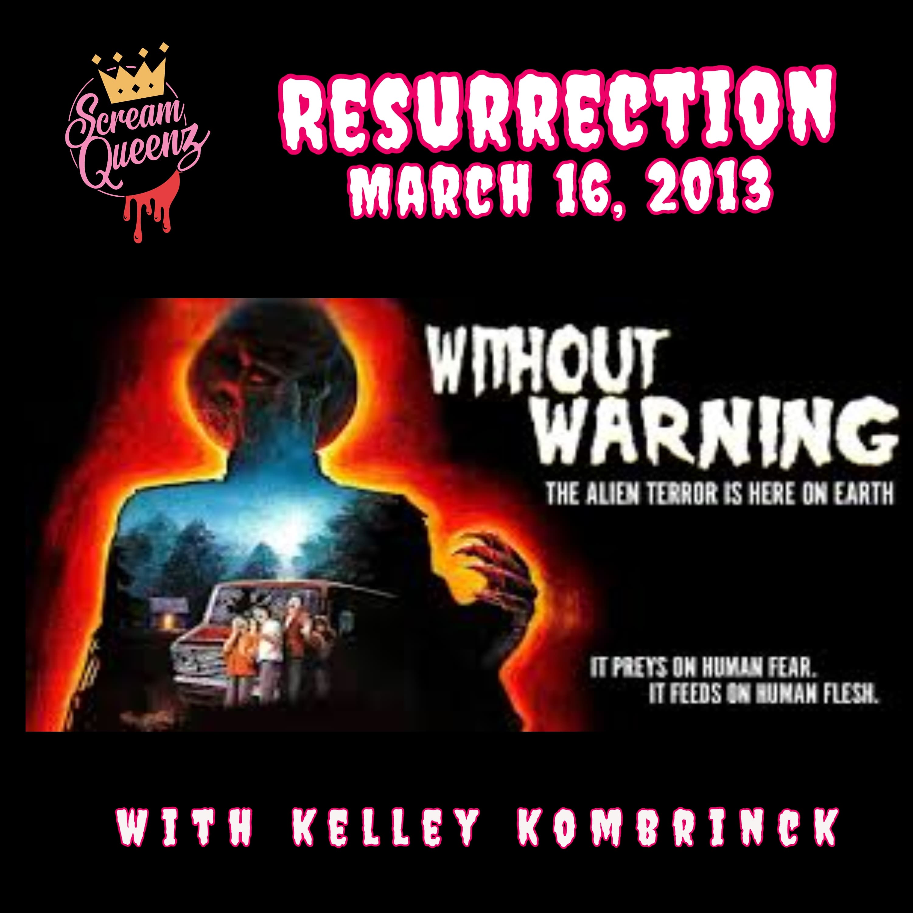 SQ Resurrection - WITHOUT WARNING (1980) - "Flying Killer Mini Pizzas From SPAAAACE!" - ScreamQueenz Classics cover