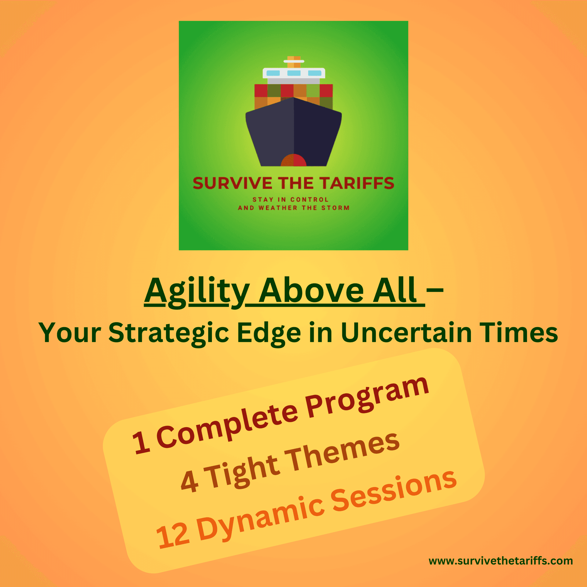 Survive the Tariffs - Webinar Program cover