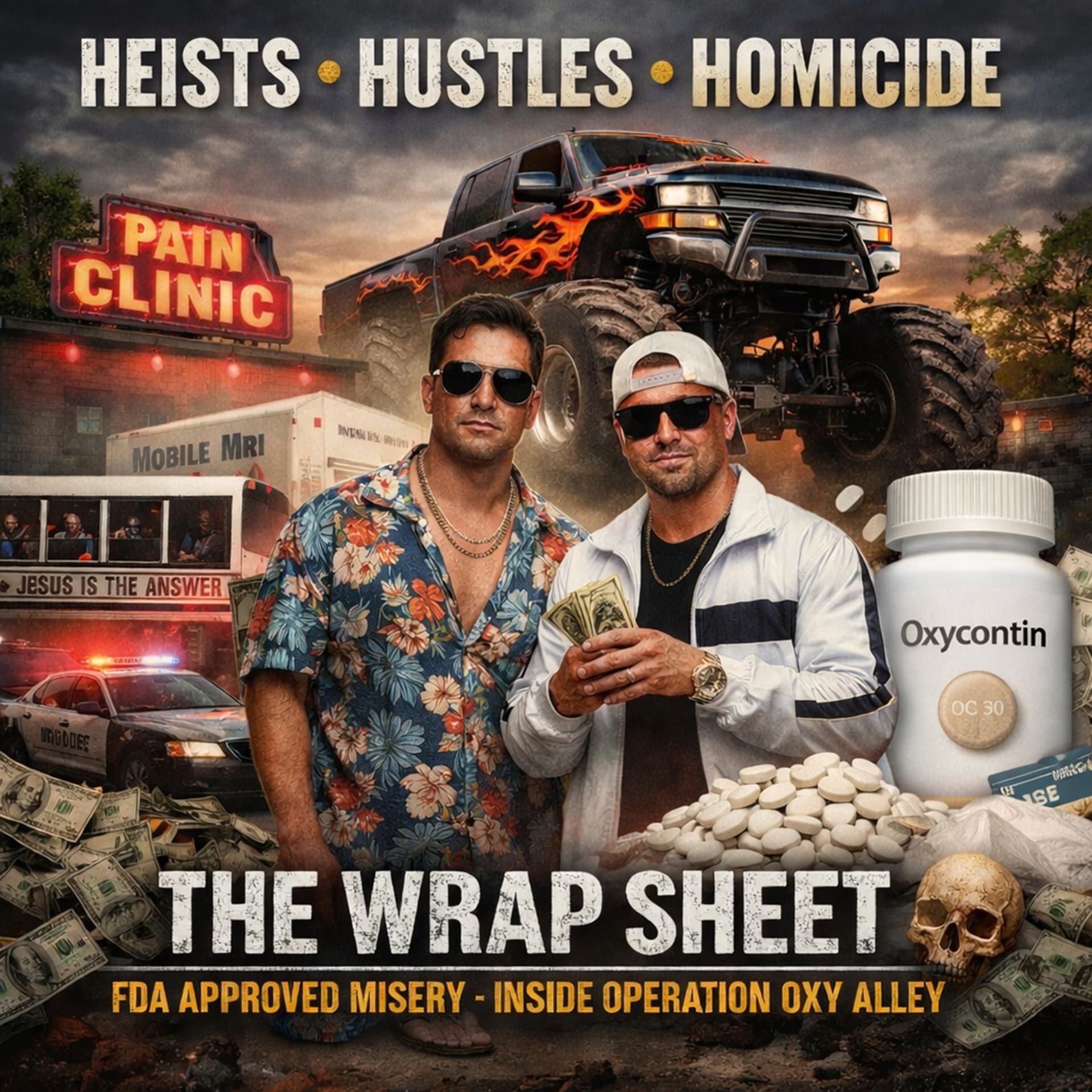 "The Wrap Sheet: FDA Approved Misery - Inside Operation Oxy Alley" - Heists, Hustles, and Homicide cover