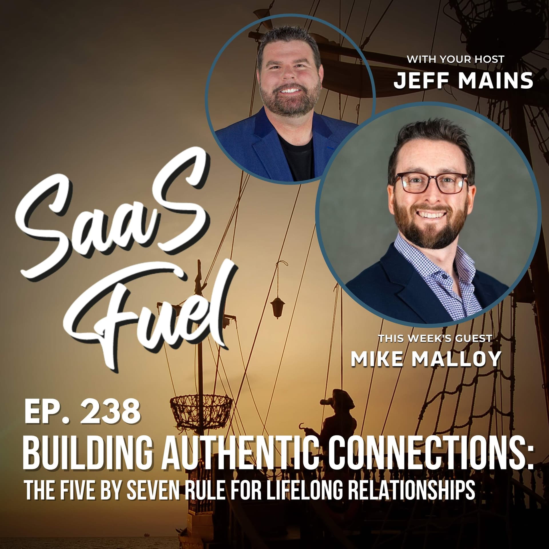 238 Mike Malloy - Building Authentic Connections: The Five by Seven Rule for Lifelong Relationships - SaaS Fuel cover