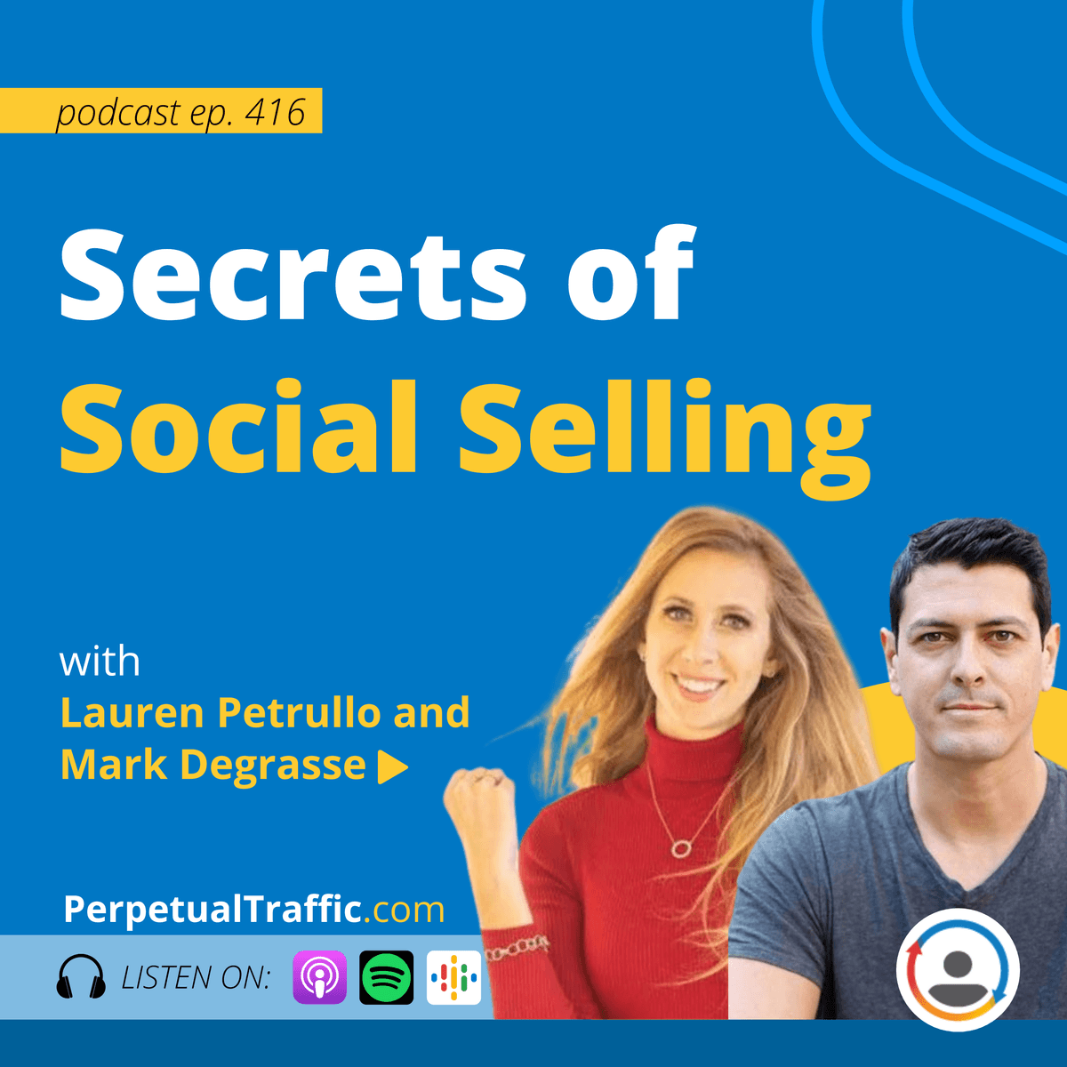 Secrets of Social Selling with Lauren Petrullo and Mark Degrasse - Perpetual Traffic cover
