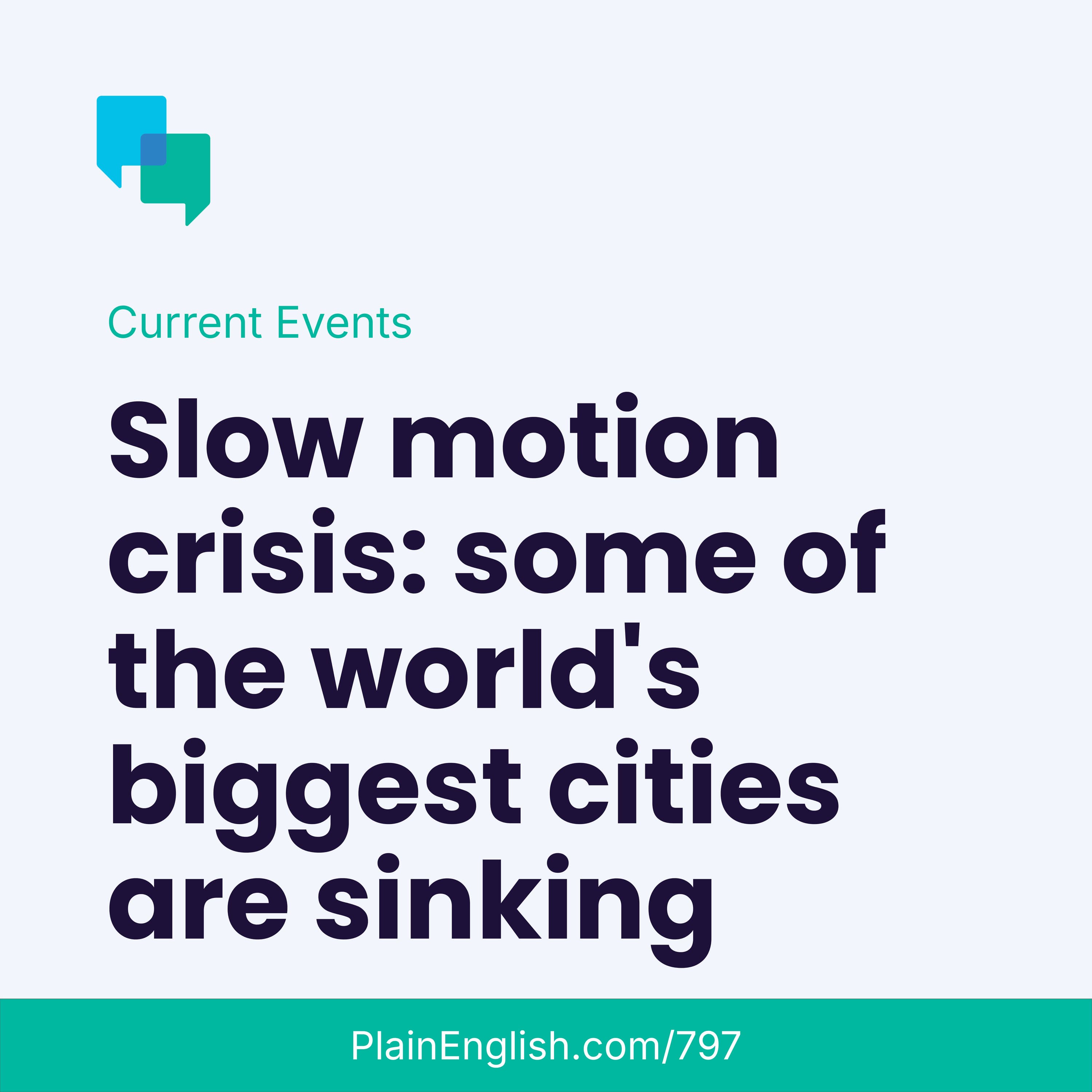 Cities are getting that sinking feeling - Plain English cover