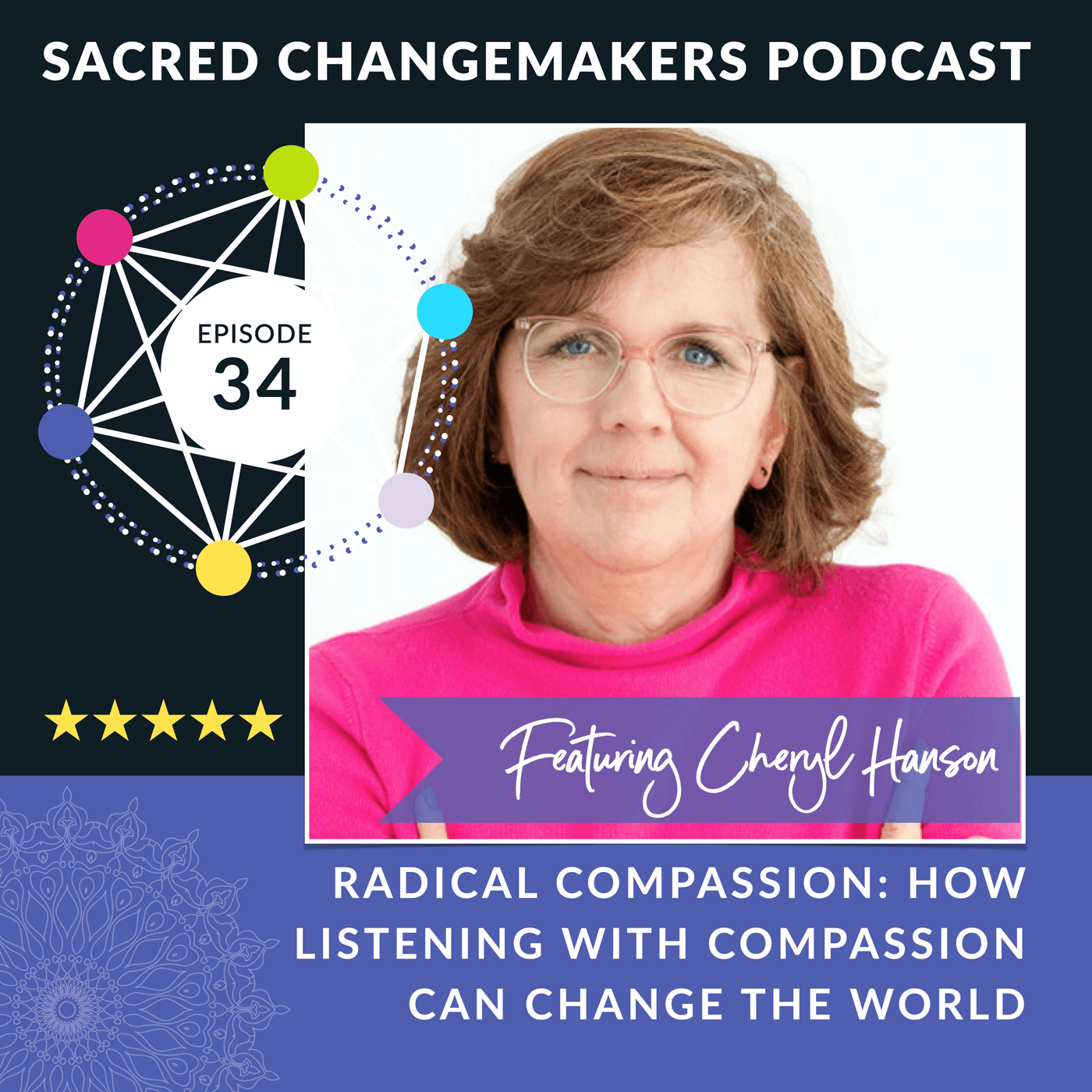 Episode 34 | Radical Compassion: How listening with compassion can change the world with Cheryl Hanson — Sacred Changemakers cover