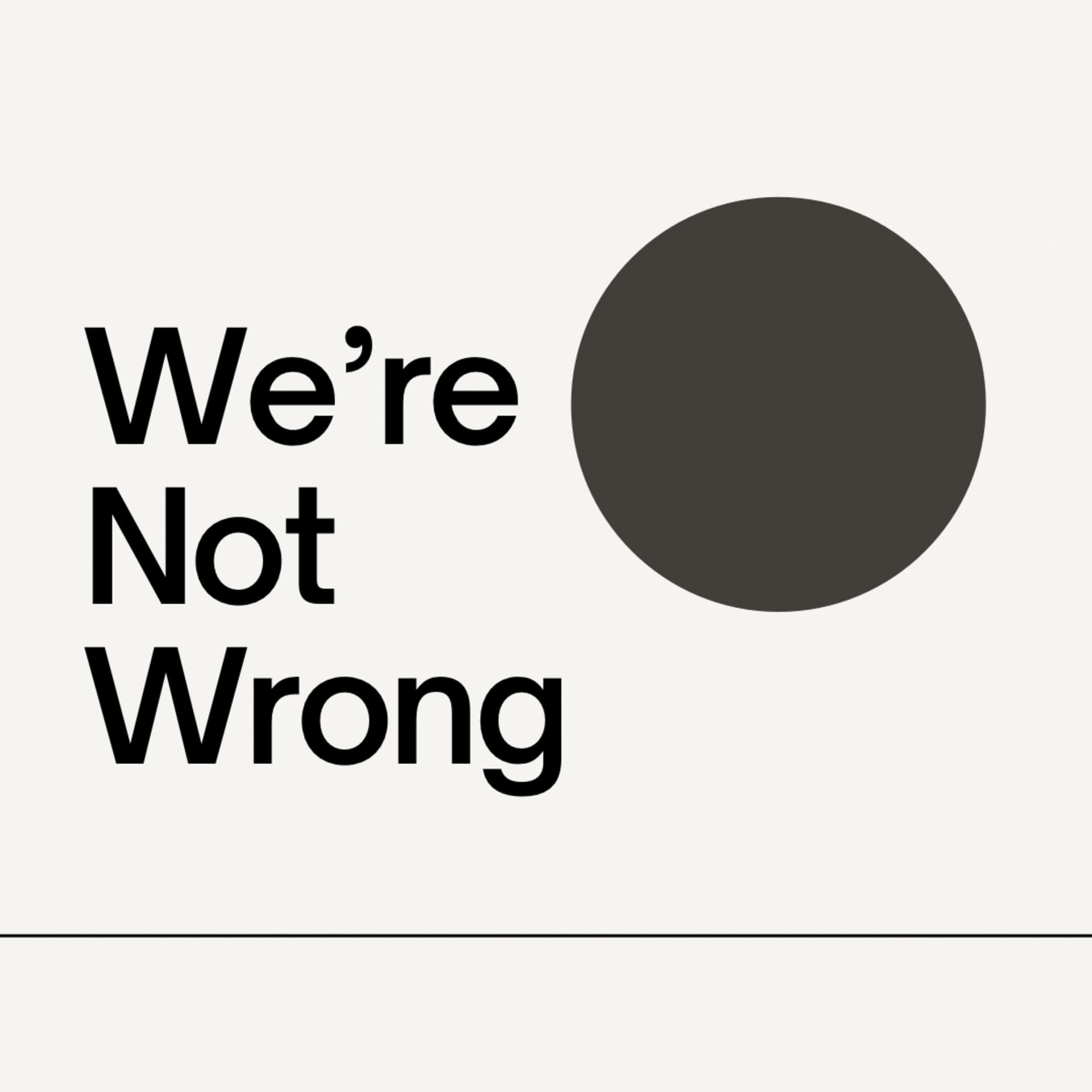 We're Not Wrong cover