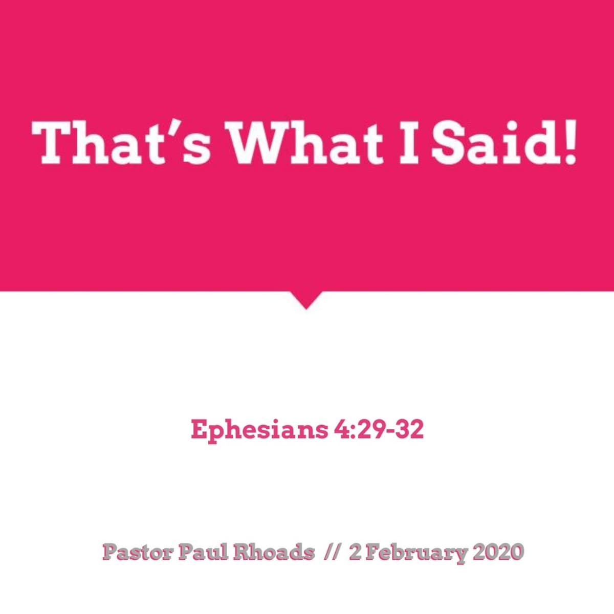 That's What I Said! - Harbor Rock Tabernacle cover