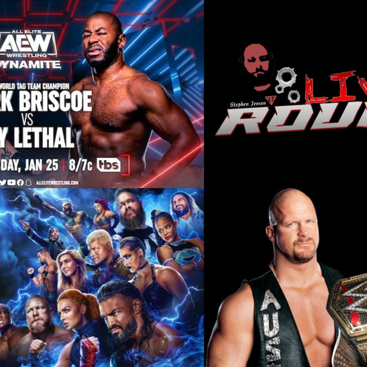 Episode 84: Live Rounds 84 - WWE Royal Rumble predictions! Mark Briscoe on AEW Dynamite! Steve Austin?! UFC 283! - Fight Talk cover