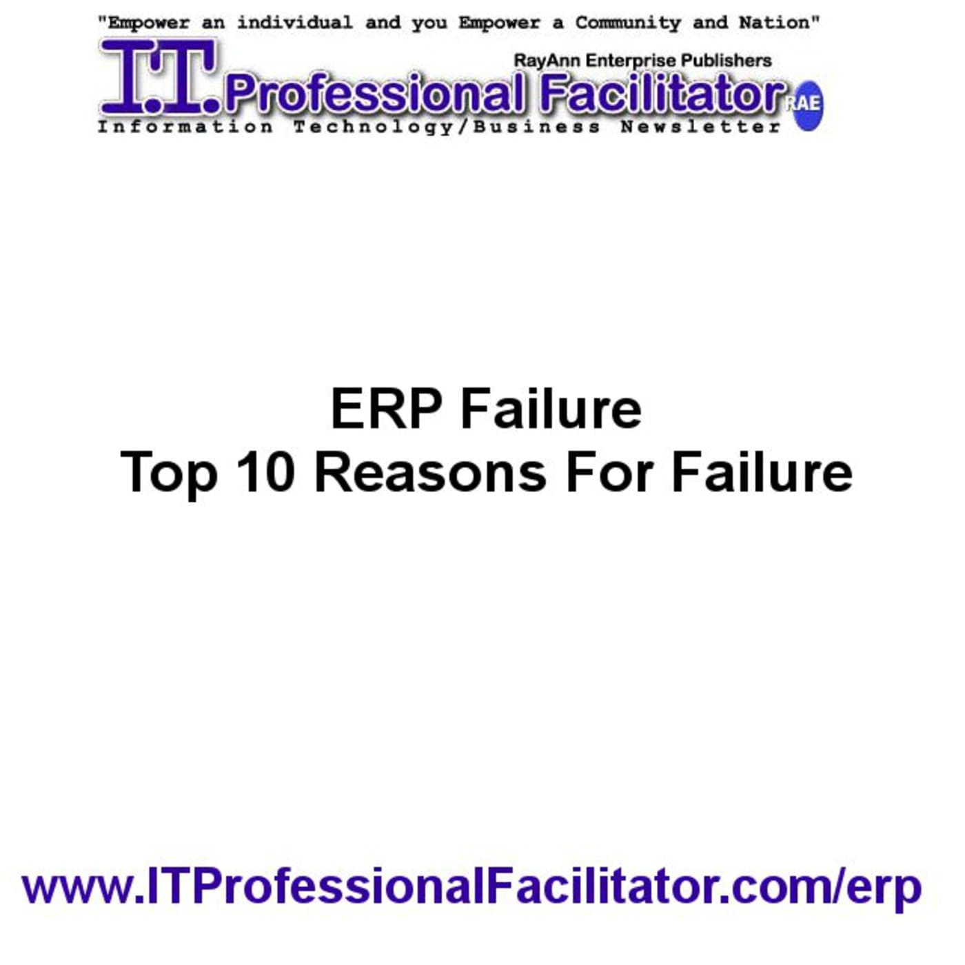 Enterprise Resource Planning - ERP Failures - Top 10 Reasons for implementation failure - E. R. Williams' Podcast cover