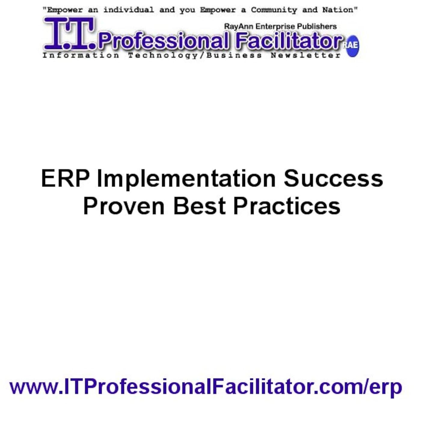 Enterprise Resource Planning ERP Success- Proven Success Best Practices - E. R. Williams' Podcast cover