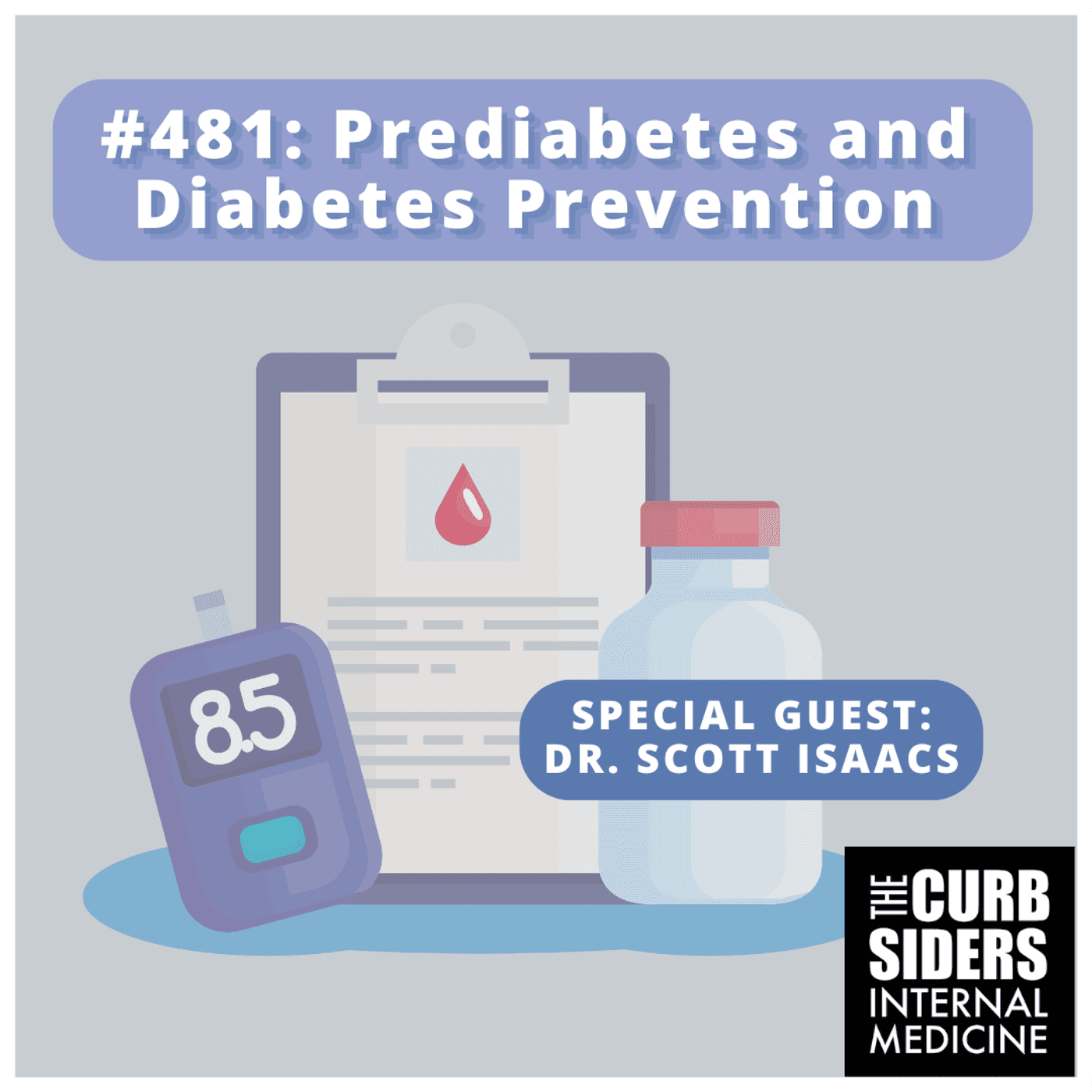 REBOOT: #481 Prediabetes and Diabetes Prevention with Dr. Scott Isaacs — The Curbsiders Internal Medicine Podcast cover