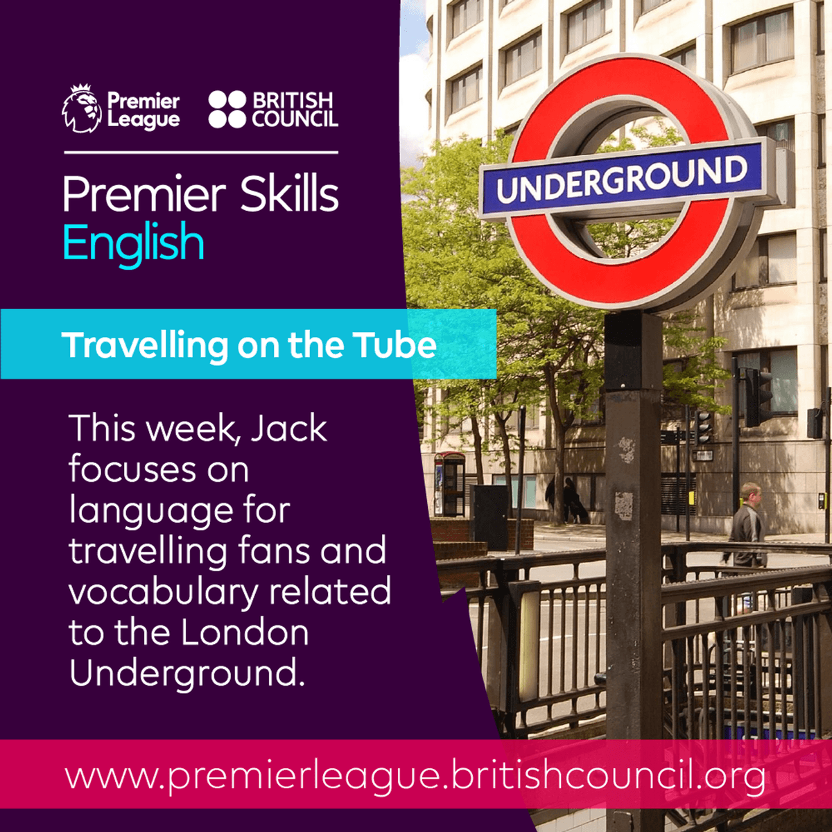 English for travelling fans - Travelling on the Tube - Learn English with the British Council and Premier League cover