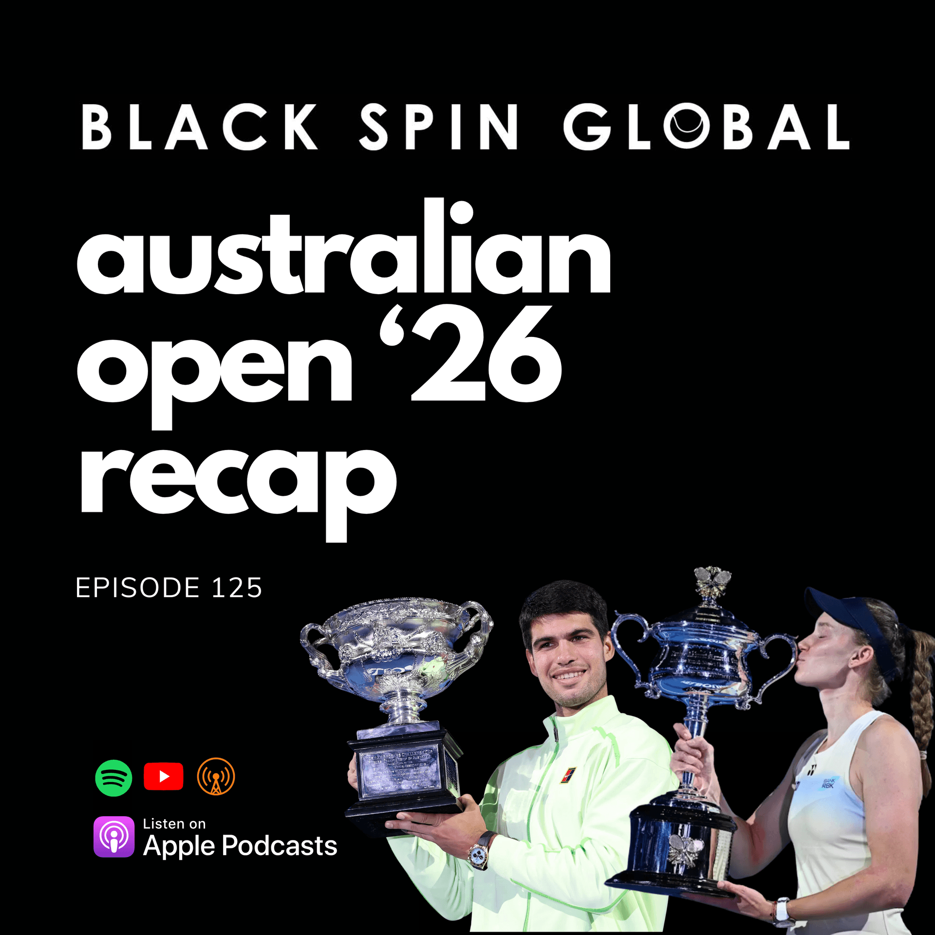 Australian Open 2026 Recap: Gauff's racket smash, Vukov coaching Rybakina & Alcaraz makes history — Black Spin Global: The Podcast cover
