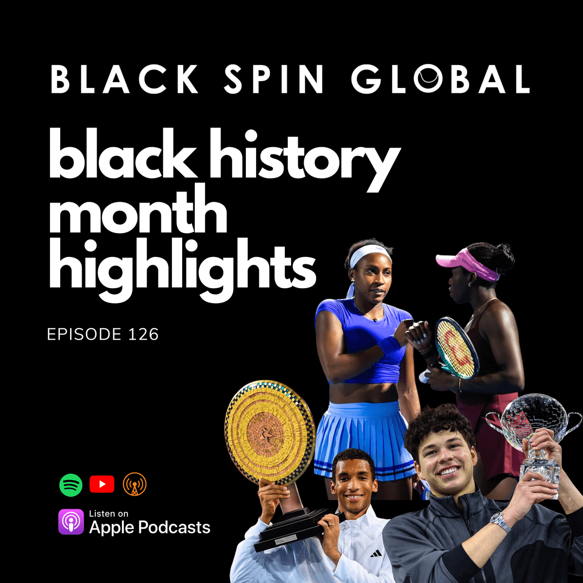 Black History Month Highlights: Shelton wins 4th title, Mboko in the top 10, Coco in Dubai + more! - Black Spin Global: The Podcast cover