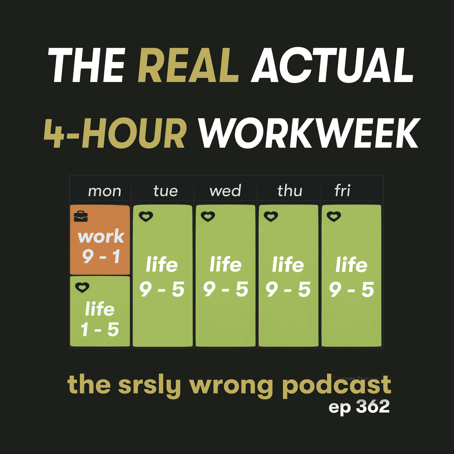 S13 Ep362: The Real Actual 4-Hour Workweek - Srsly Wrong cover
