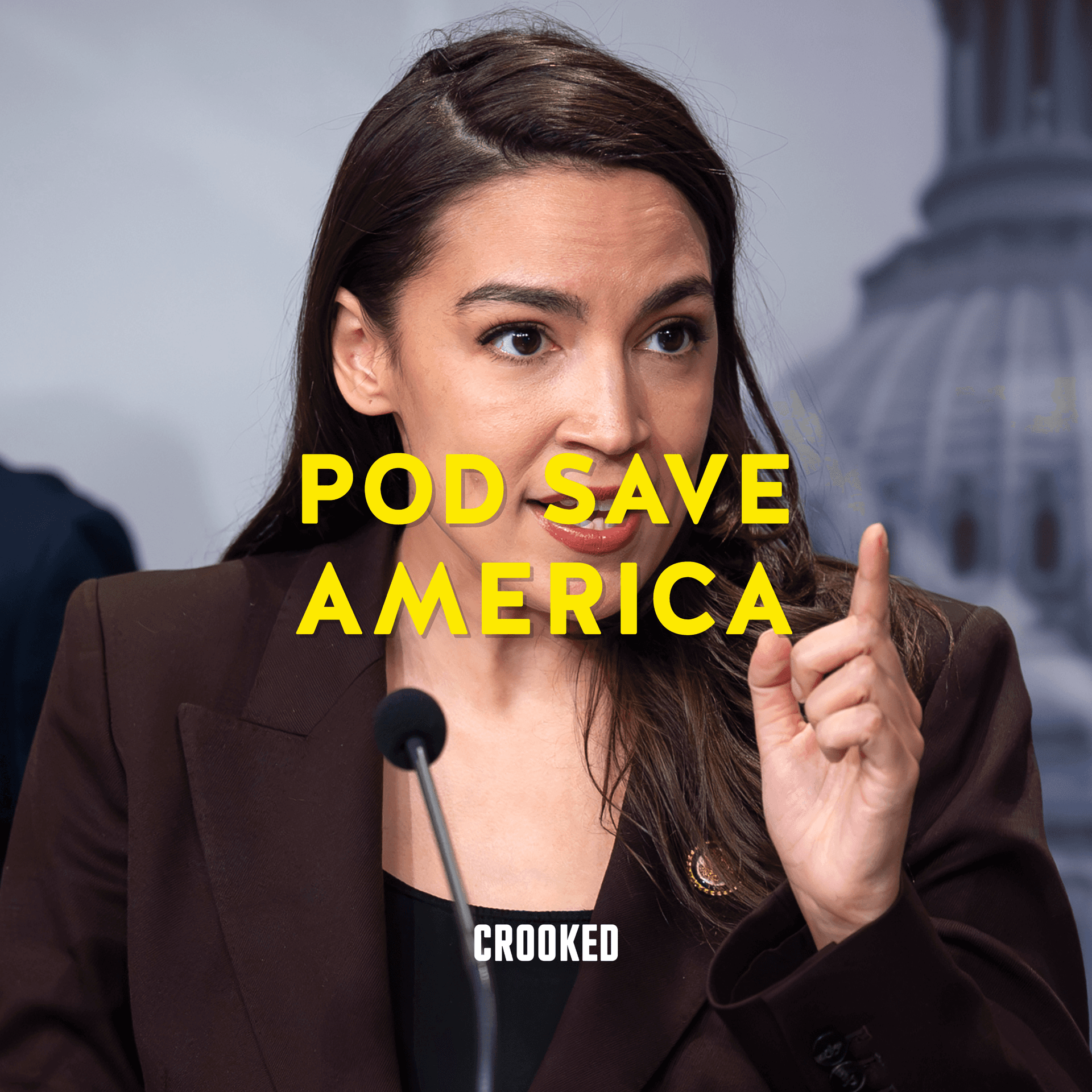AOC vs. Bezos — Pod Save America cover
