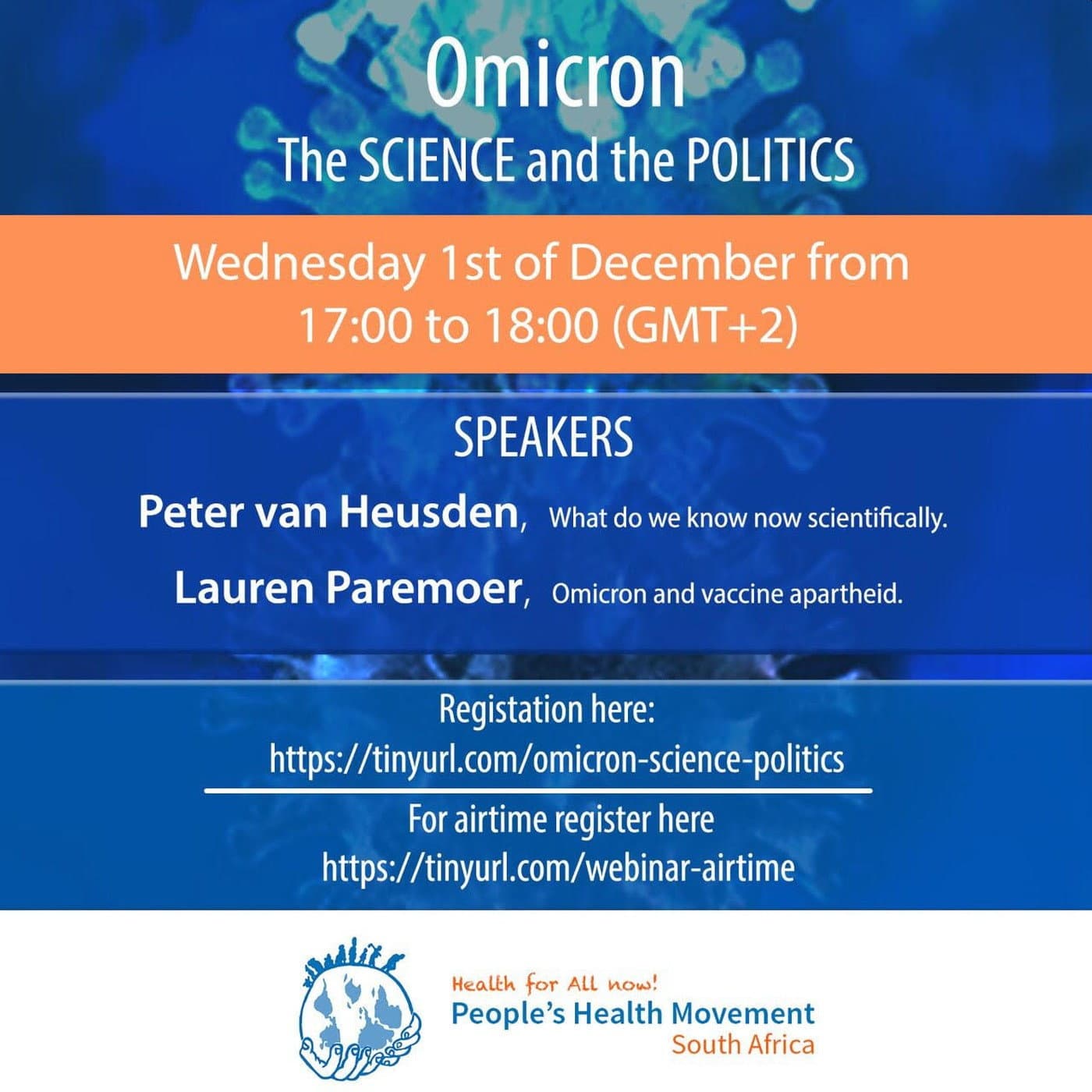 Omicron: the Science and the politics — People's Health Movement South Africa cover