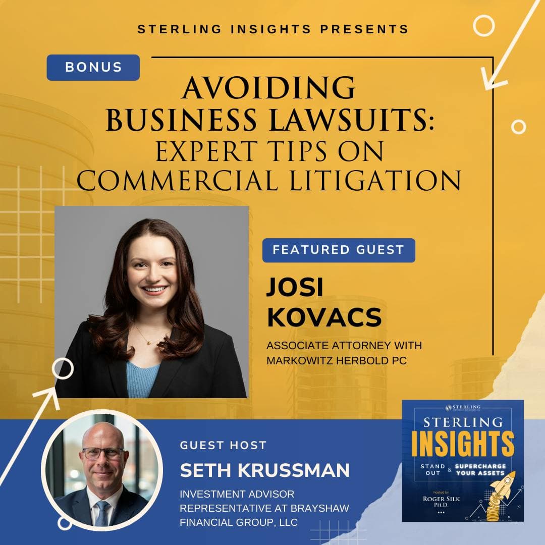Bonus: Avoiding Business Lawsuits: Expert Tips on Commercial Litigation - Sterling Insights cover