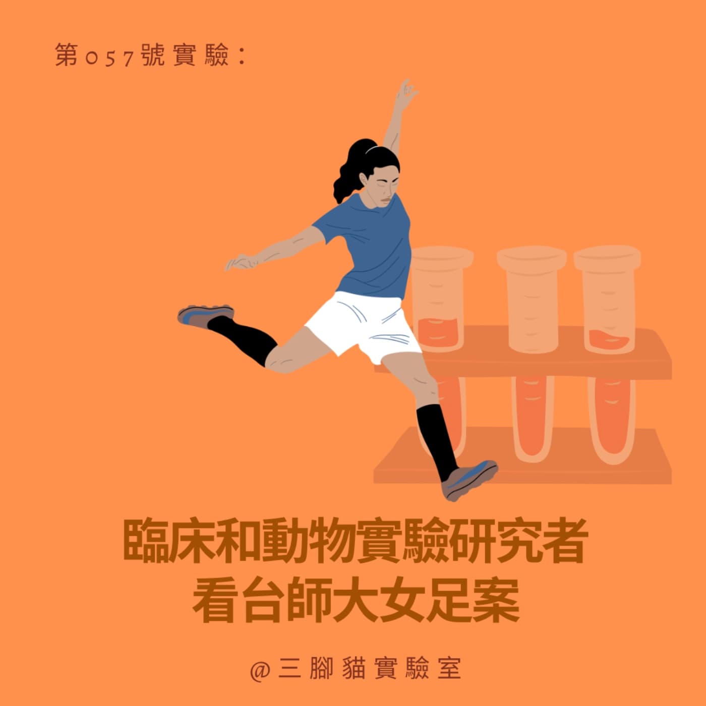 第 057 號實驗：臨床和動物實驗研究者看台師大女足案 - 三腳貓實驗室 Tripod Cat's Great Adventure cover