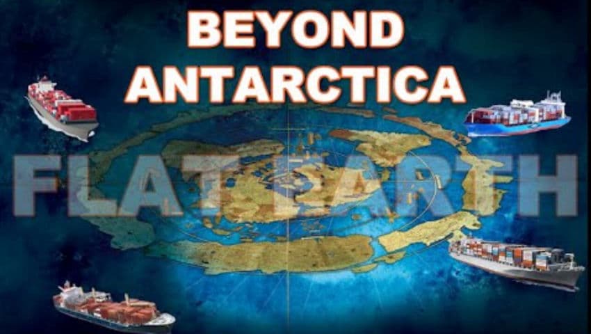 Ships traveling beyond Antarctica - Flat Earth Sun, Moon & Zodiac Clock cover