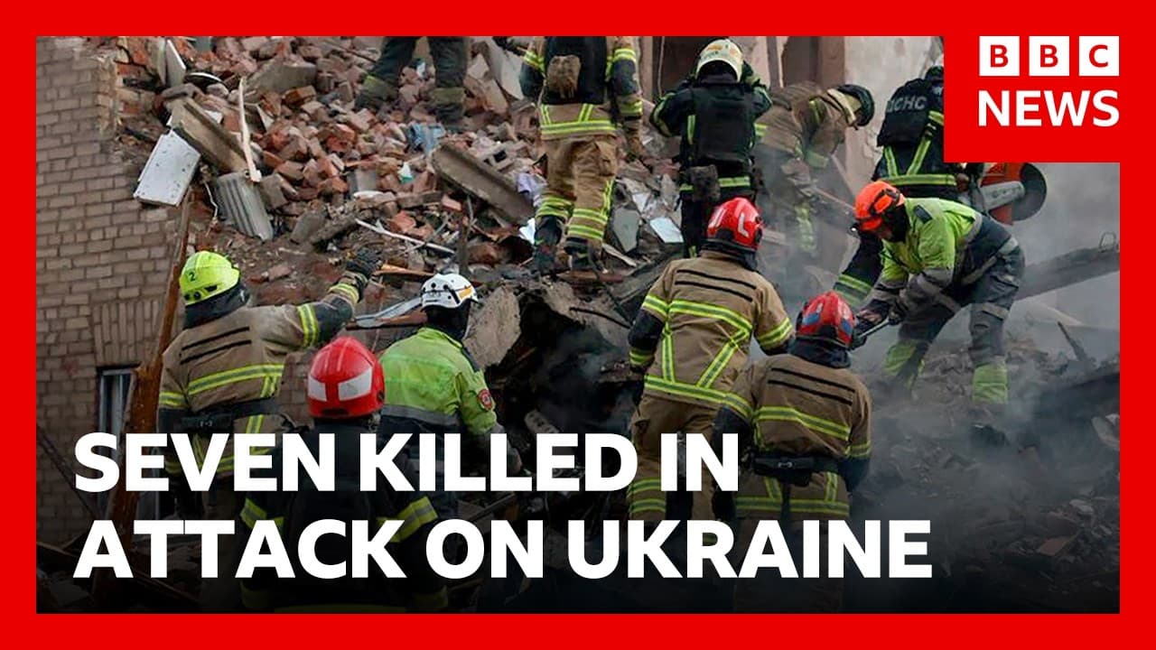 Seven dead in major Russian attack on Ukraine | BBC News - BBC News cover