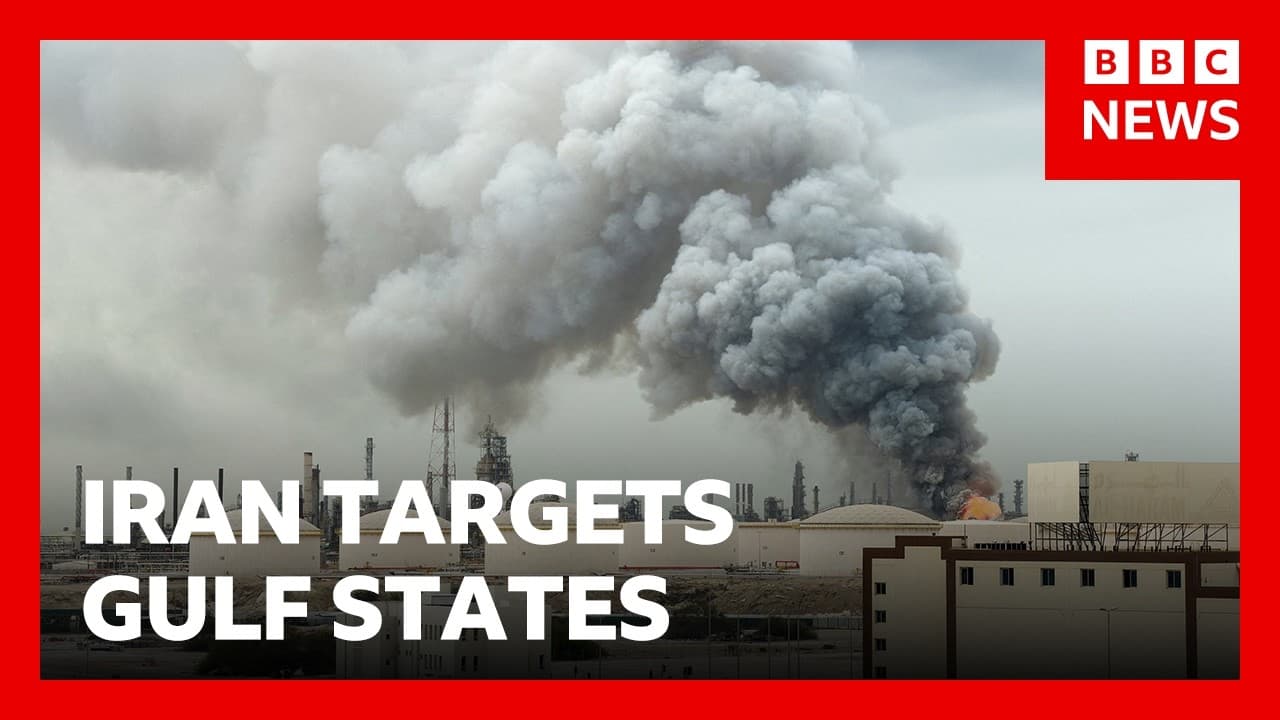 Iran targets Gulf states with missiles and drones | BBC News - BBC News cover