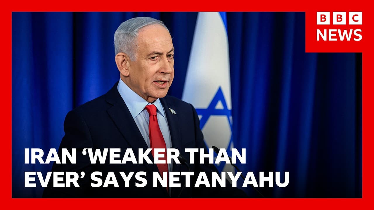 Israeli PM Netanyahu says Iran 'weaker than it's ever been' | BBC News - BBC News cover