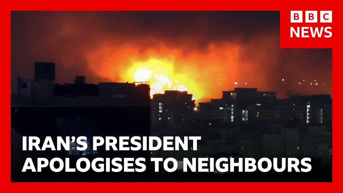 Iran's President Masoud Pezeshkian apologises to Gulf nations for attacks | BBC News - BBC News cover