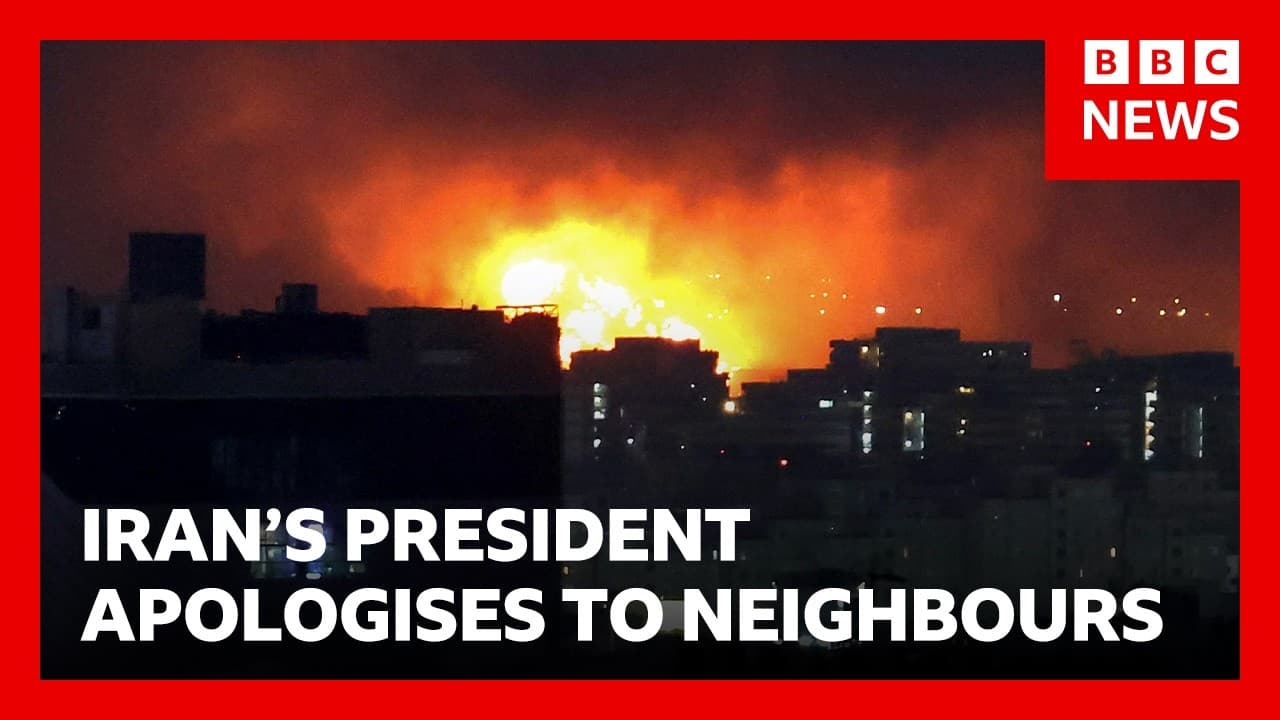 Iran's President Masoud Pezeshkian apologises to Gulf nations for attacks | BBC News - BBC News cover
