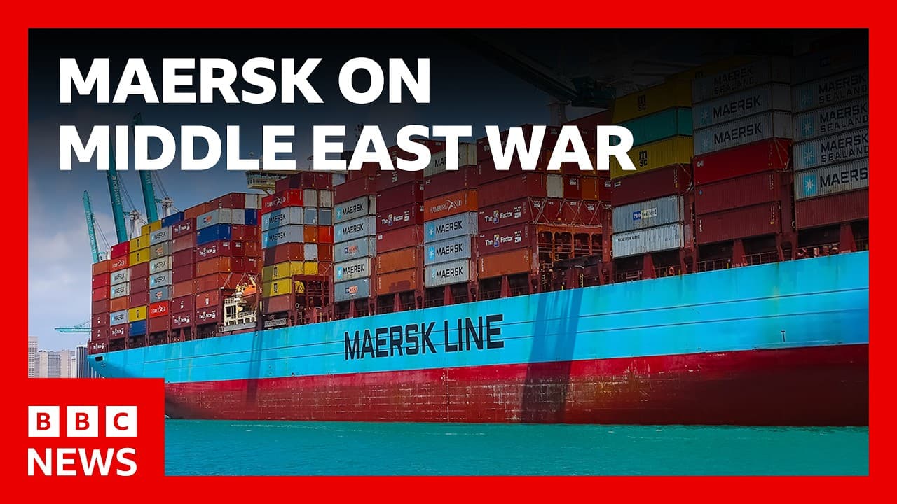 Disruption caused by Middle East war has a 'profound impact' on shipping -Maersk’s boss | BBC News - BBC News cover
