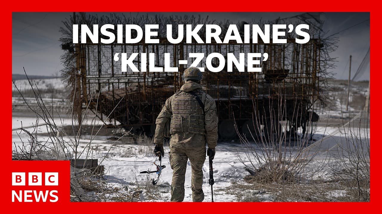 Inside the 'kill-zone' on Ukraine's front line | BBC News — BBC News cover