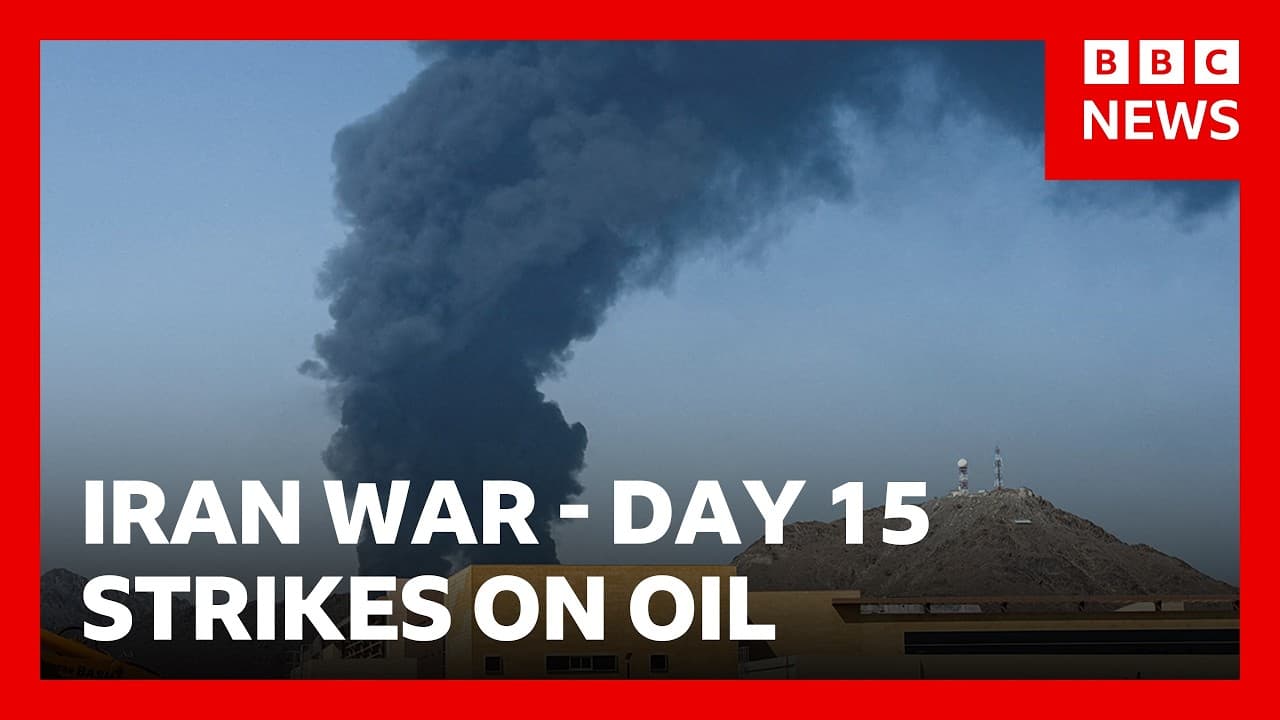 US targets Kharg Island and Iran threatens US-linked oil facilities | BBC News — BBC News cover