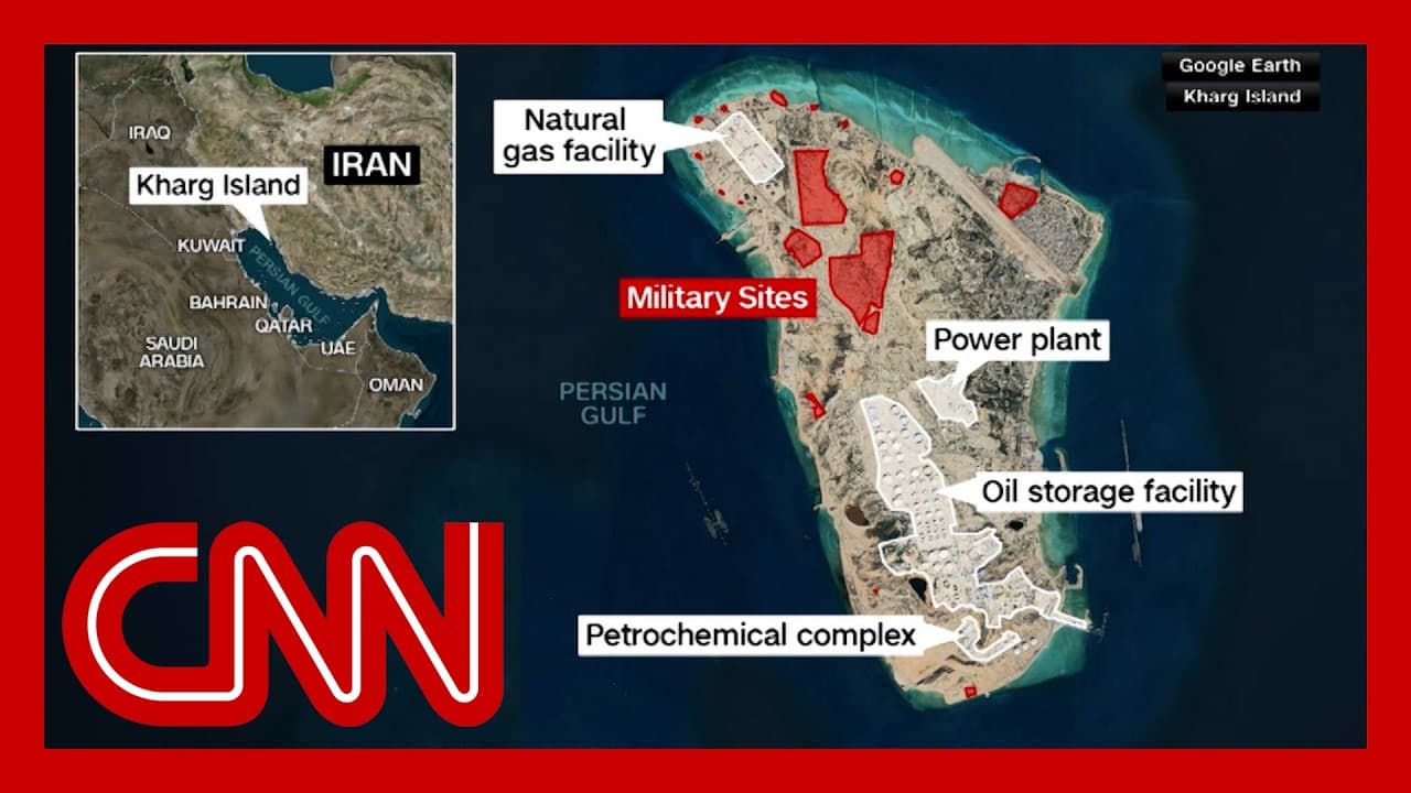 US strikes military targets on Iran's Kharg Island - CNN cover
