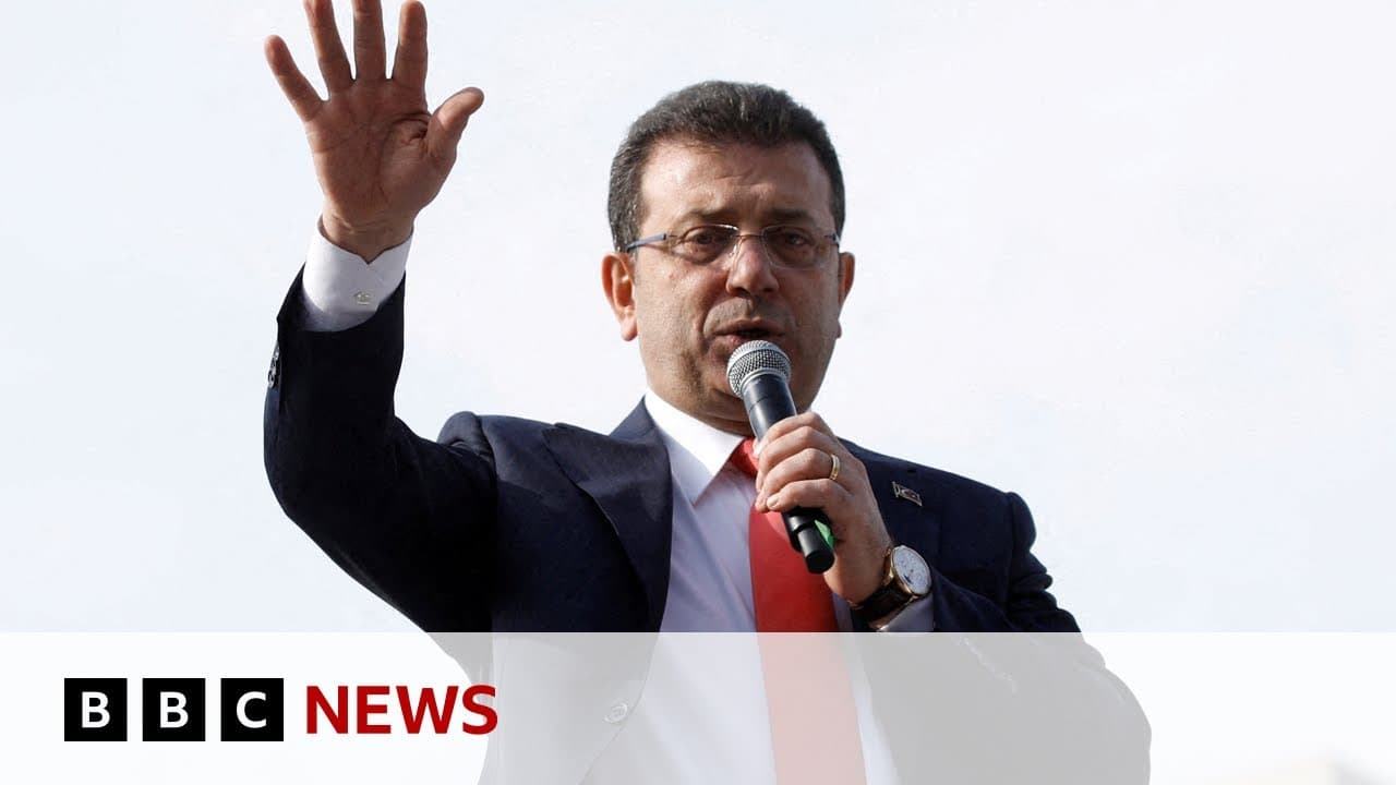 Turkey detains President Erdogan’s main rival days before becoming candidate | BBC News - BBC News cover