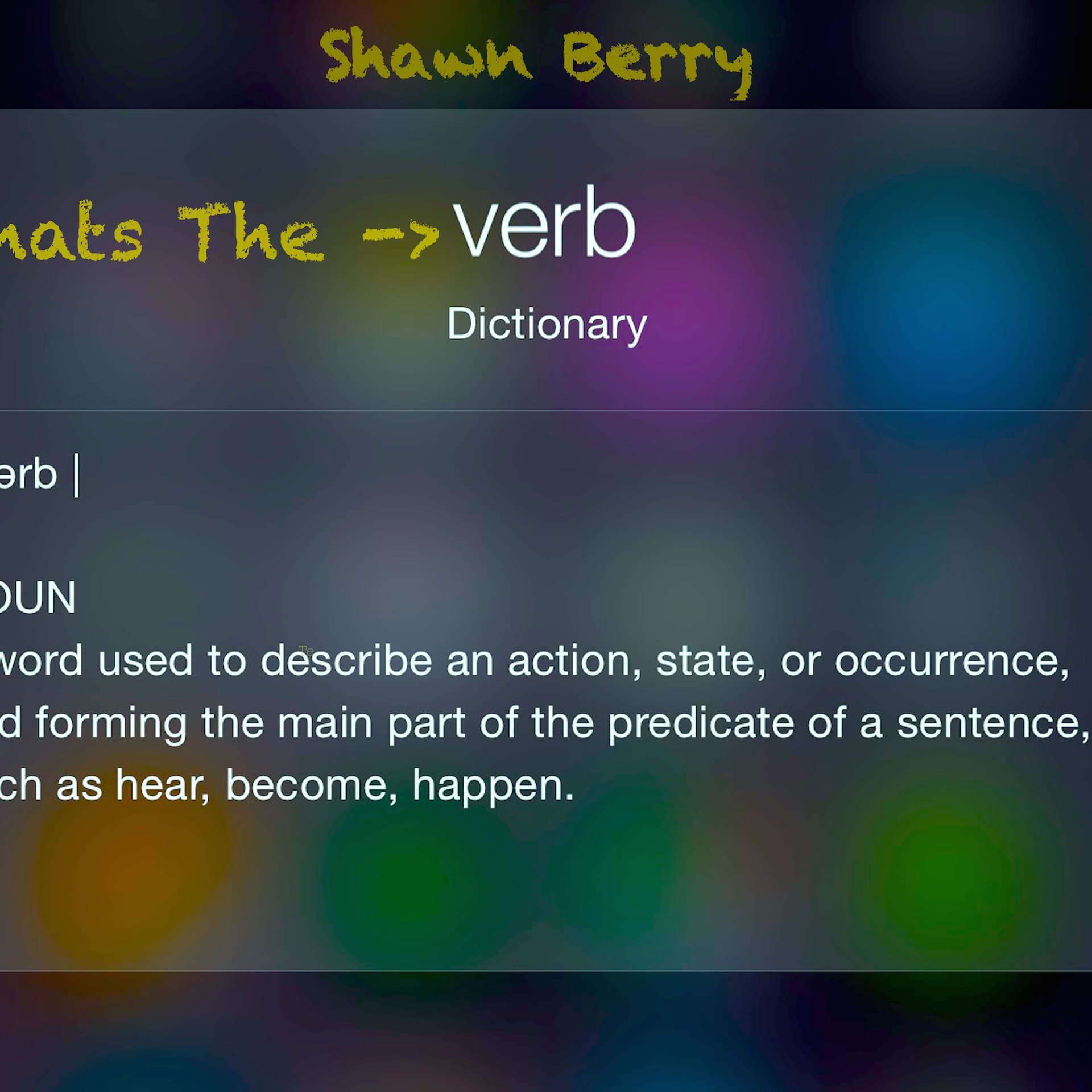 What's The Verb - Shawn Berry cover