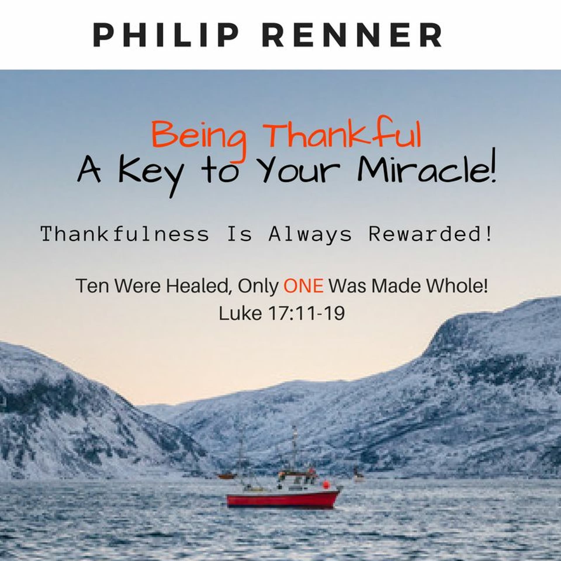 Philip Renner - Thankfulness Will Be Rewarded - Philip Renner Ministries cover