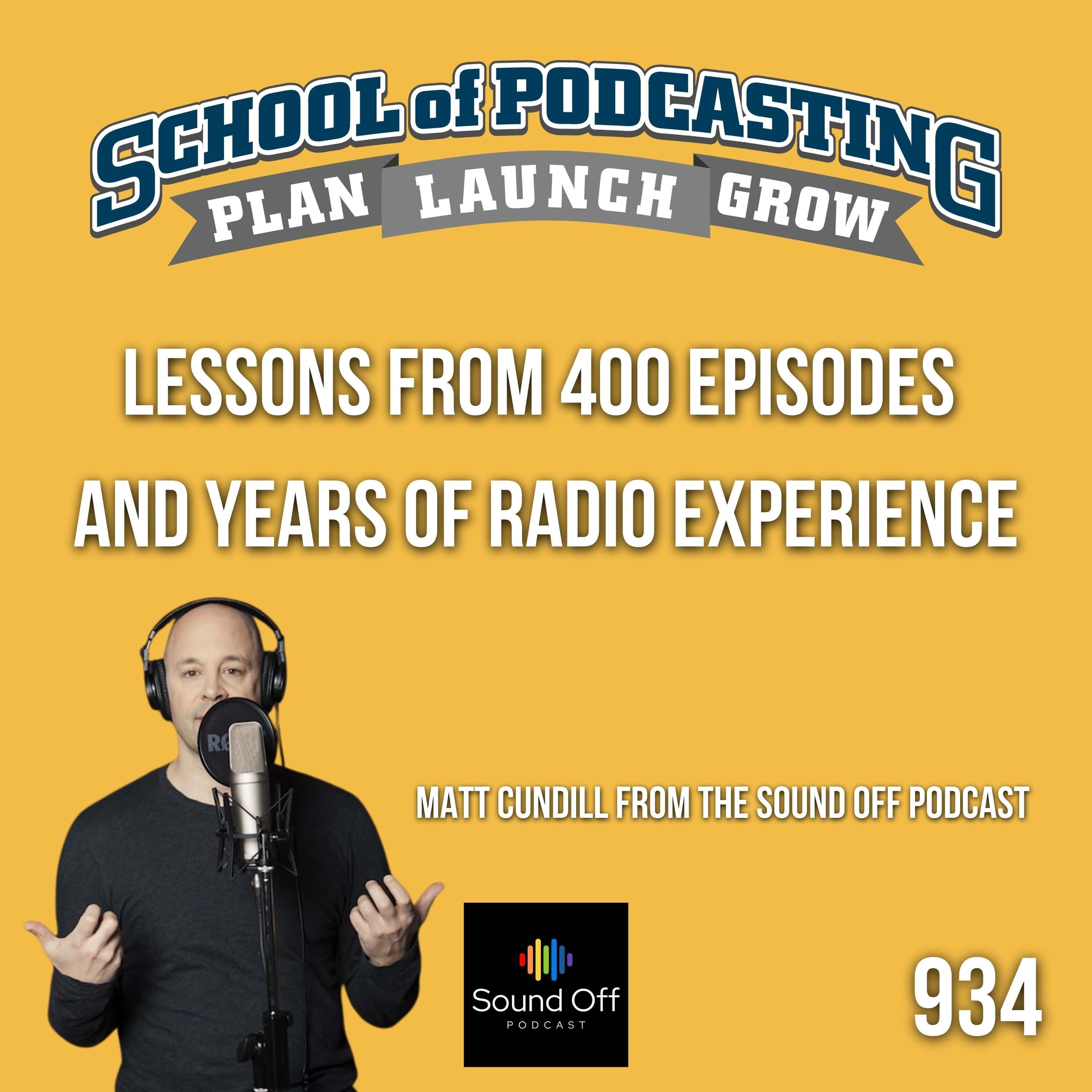 Podcast Lessons From 400 Episodes with Matt Cundill - podcastcoach cover
