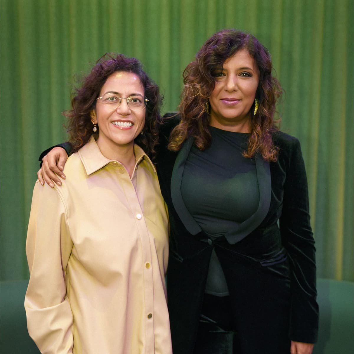 Kaouther Ben Hania in conversation with Soudade Kaadan on The Voice of Hind Rajab - Directors UK Podcast cover