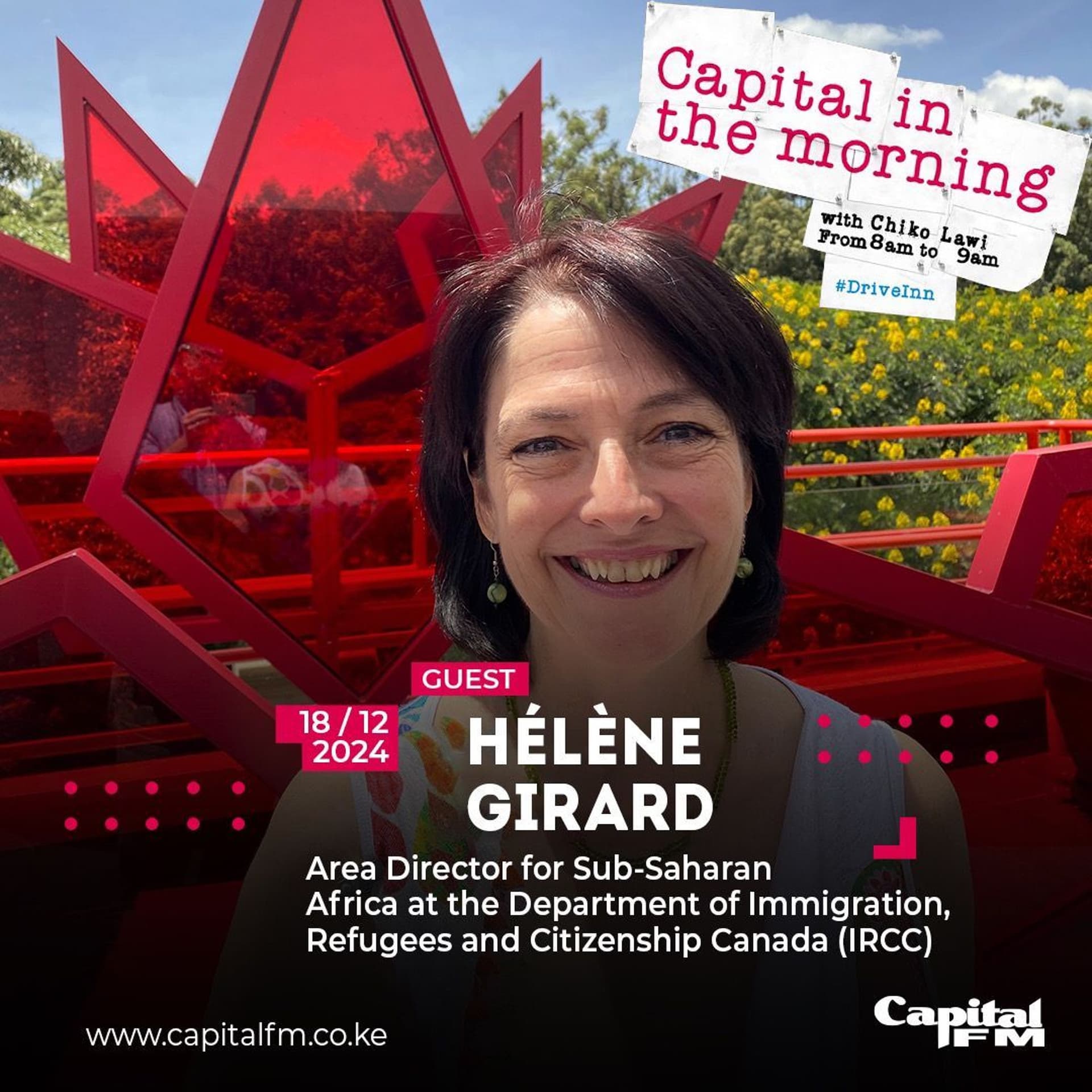 Helene Girard Canadian High commission Area Director Sub Saharan Africa — Capital FM cover