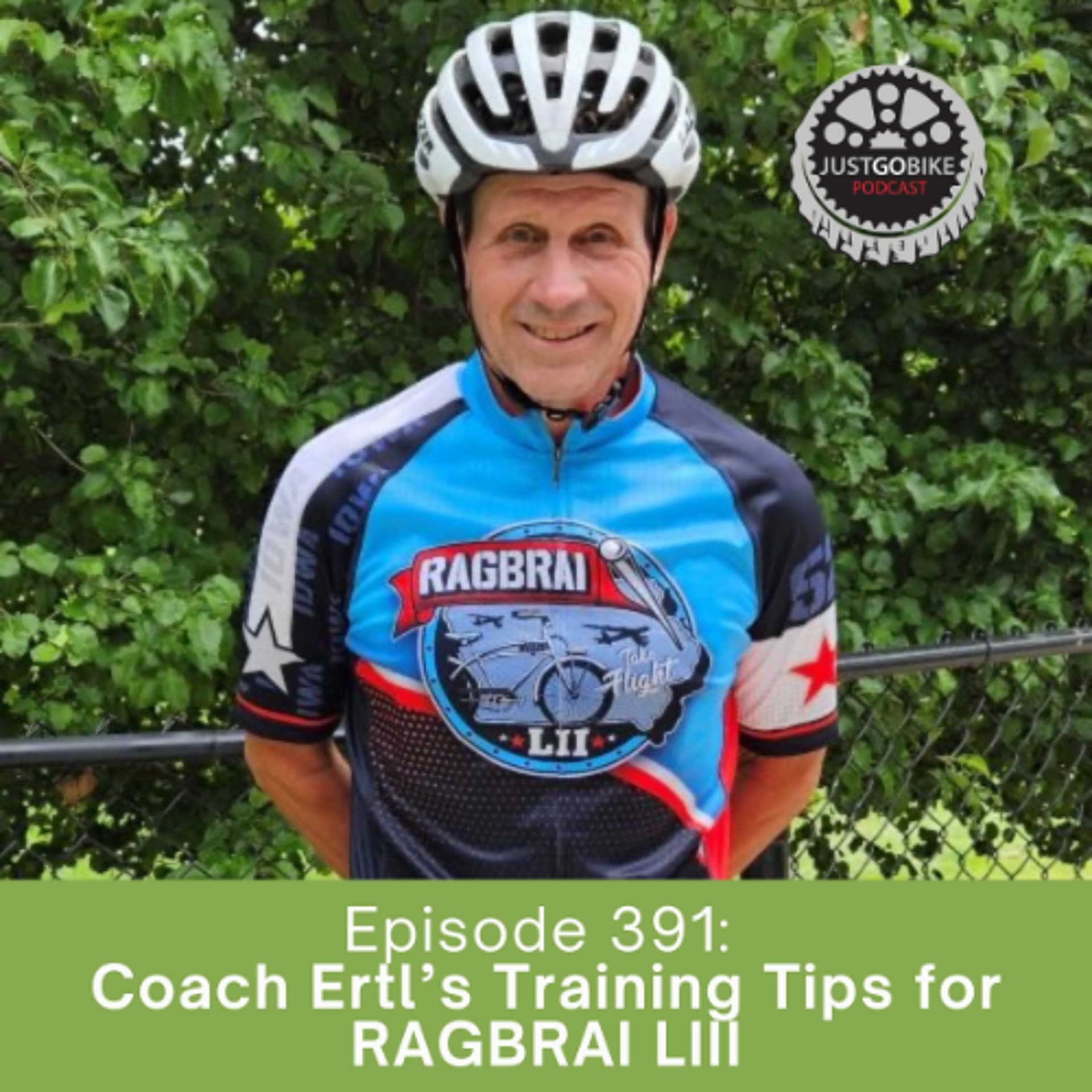 Episode 391: Coach Ertl’s Training Tips for RAGBRAI LIII - JustGoBike cover