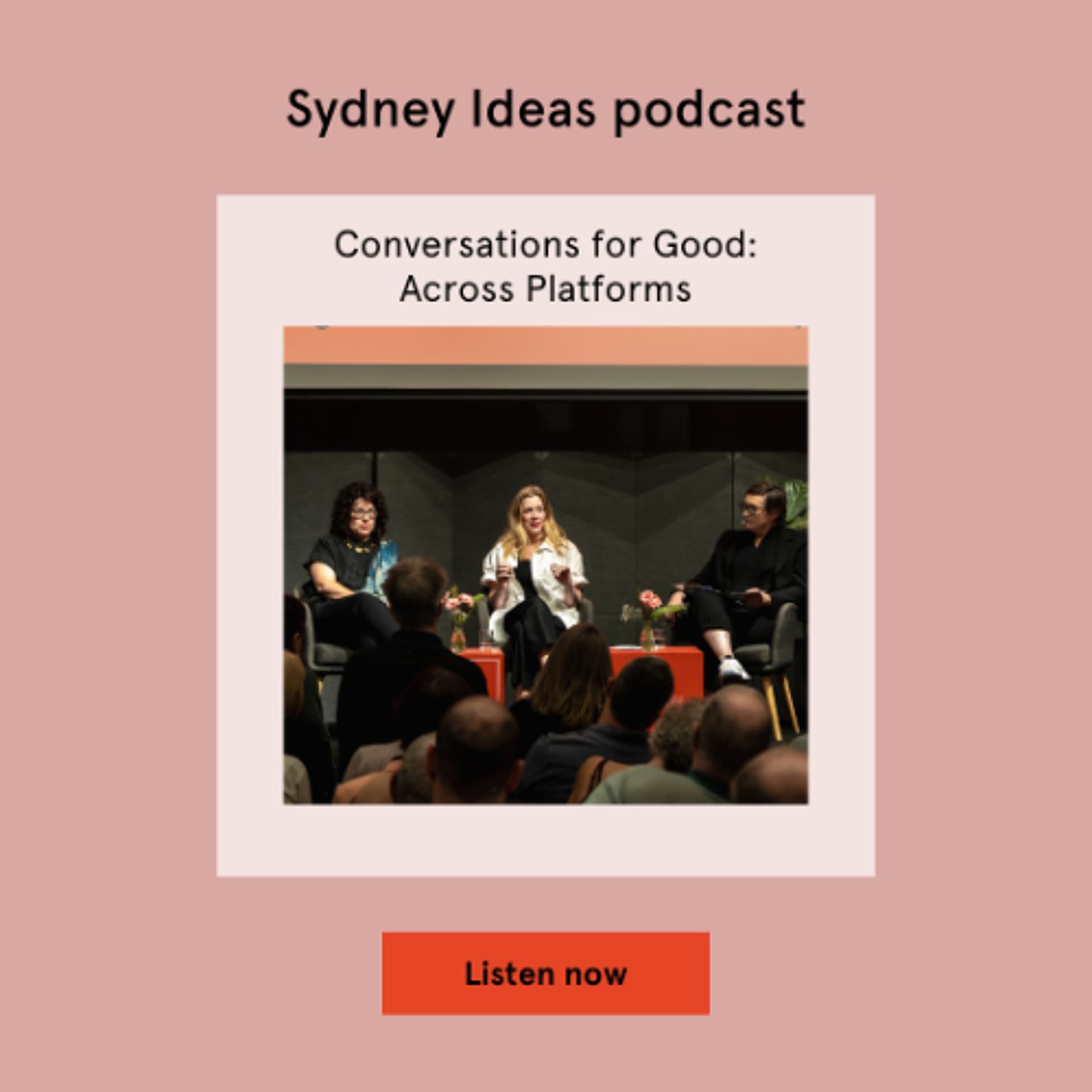 Conversations for Good: Across platforms - Sydney Ideas cover