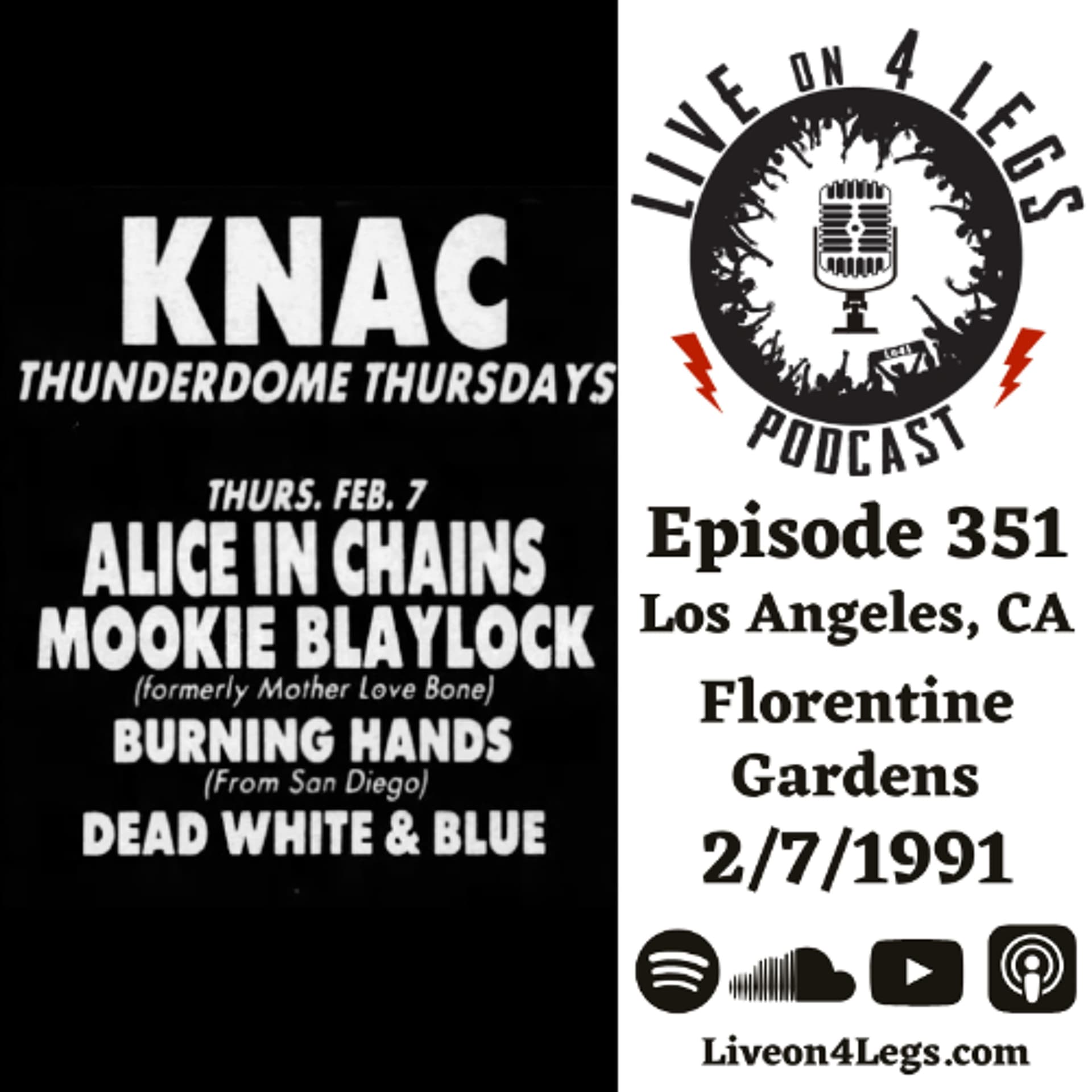 Episode 351: Florentine Gardens - 2/7/1991 — Live On 4 Legs: Pearl Jam Podcast cover