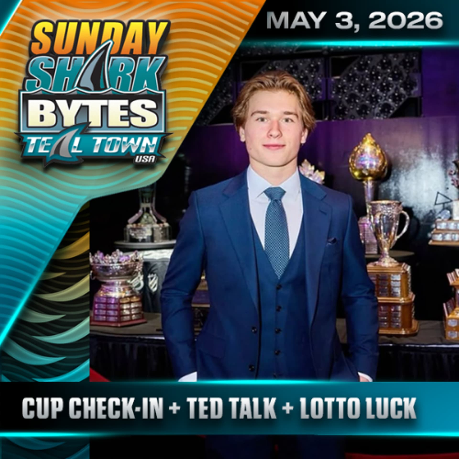 Cup Check-In + Ted Talk + Lotto Luck - 5/3/2026 - Sunday Shark Bytes on Teal Town USA — Teal Town USA cover