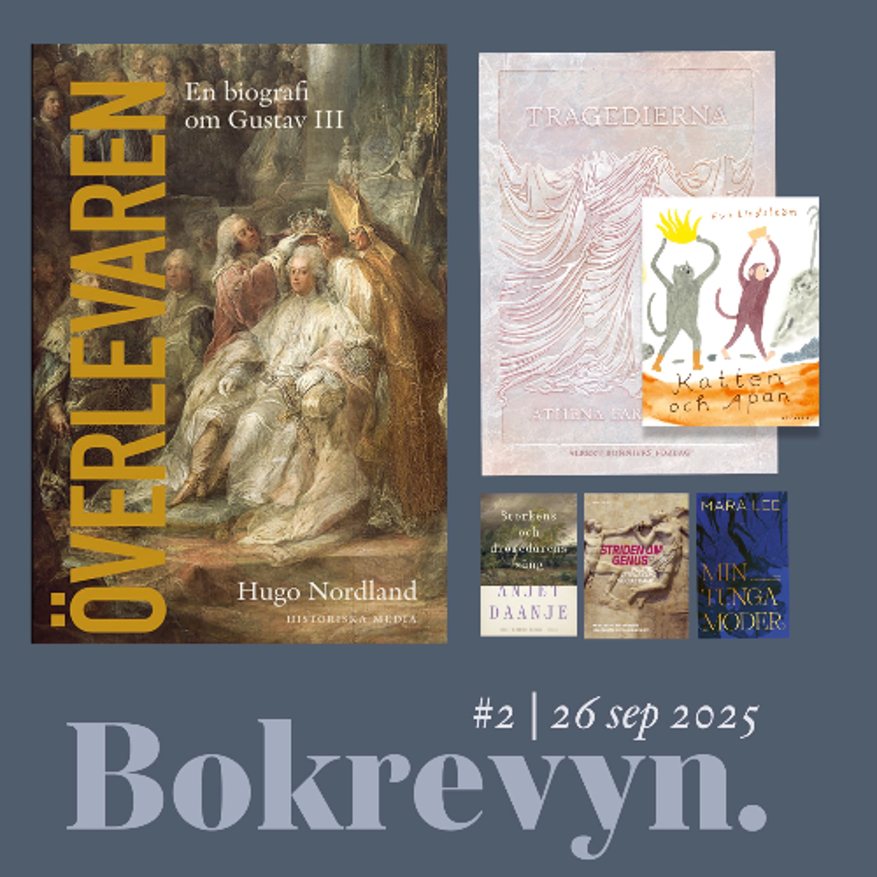 Bokrevyn #2: Gustav III, tragedier och absurda barnböcker - Bildningspodden cover