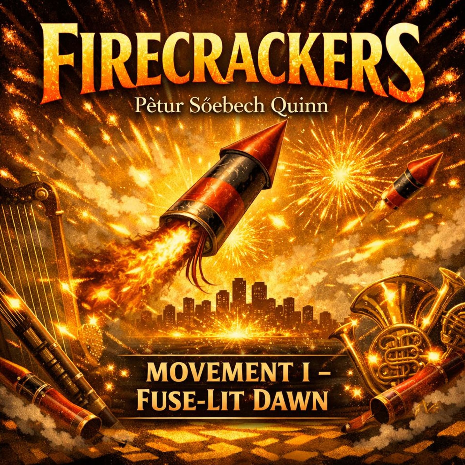 Firecrackers MOVEMENT I — Fuse‑Lit Dawn — Pétur Söebech Quinn cover