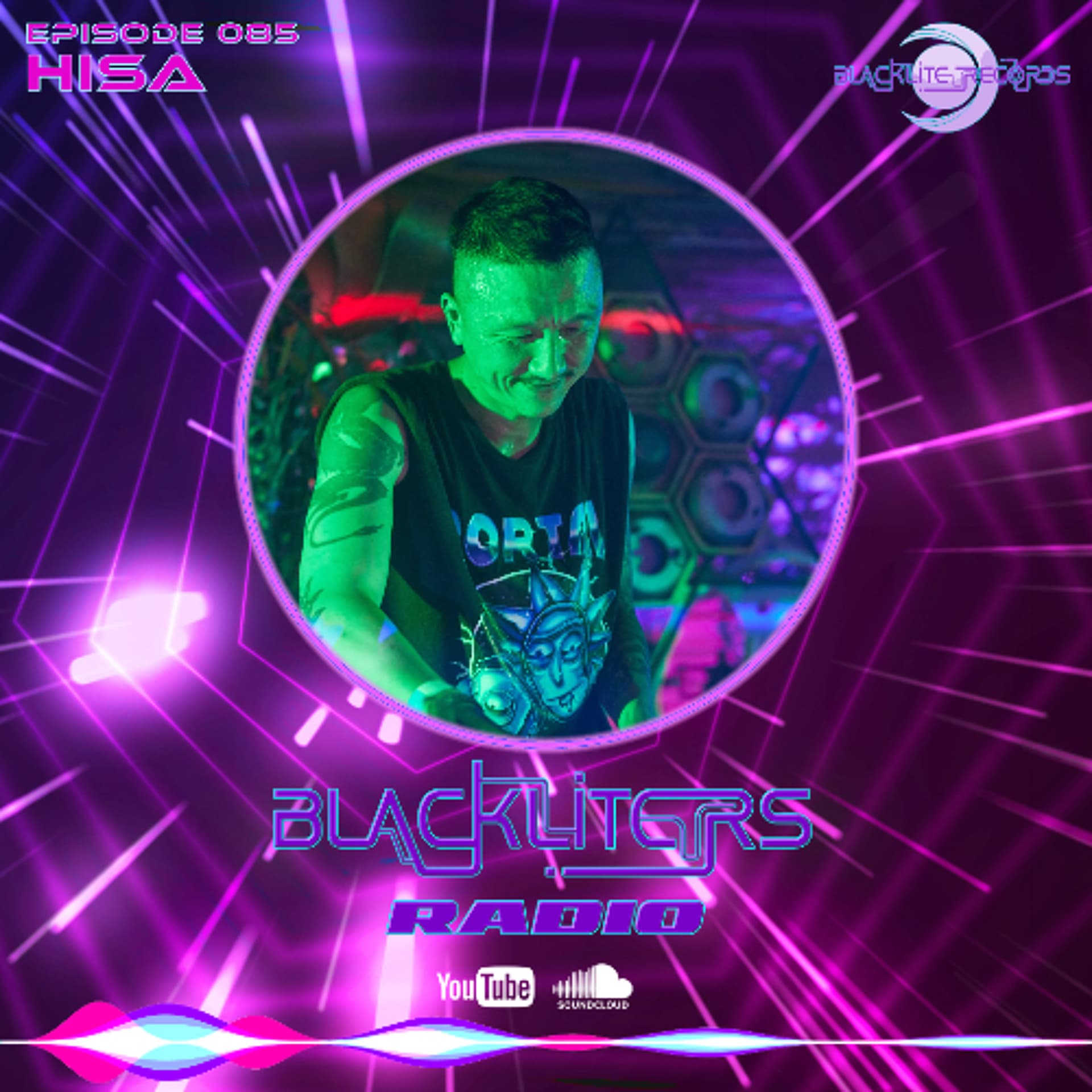 Blackliters Radio #085 "HISA" [Psychedelic Trance Radio] - BlackLite Records cover