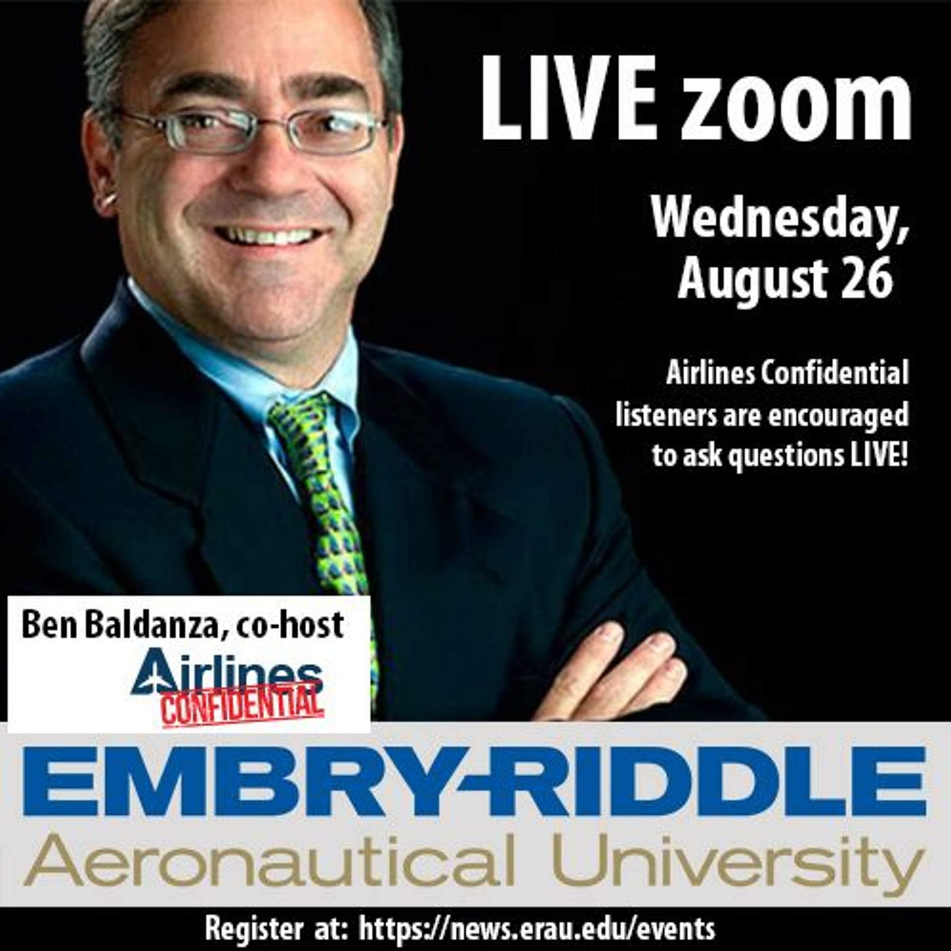 045 - Promo: Ben at Embry-Riddle - Airlines Confidential Podcast cover