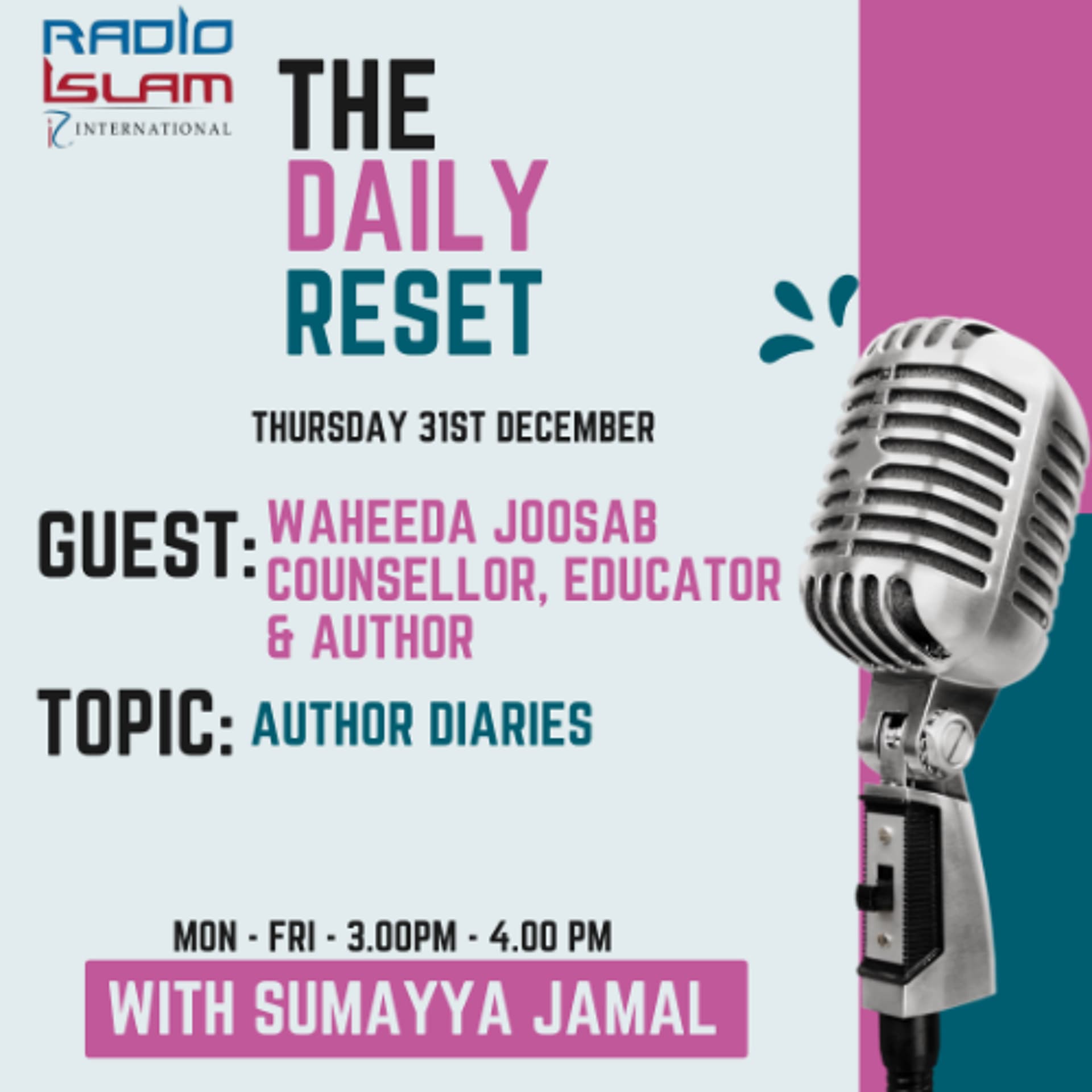 Author Diaries Guest: Waheeda Joosab – Counsellor, Educator & Author — Radio Islam cover