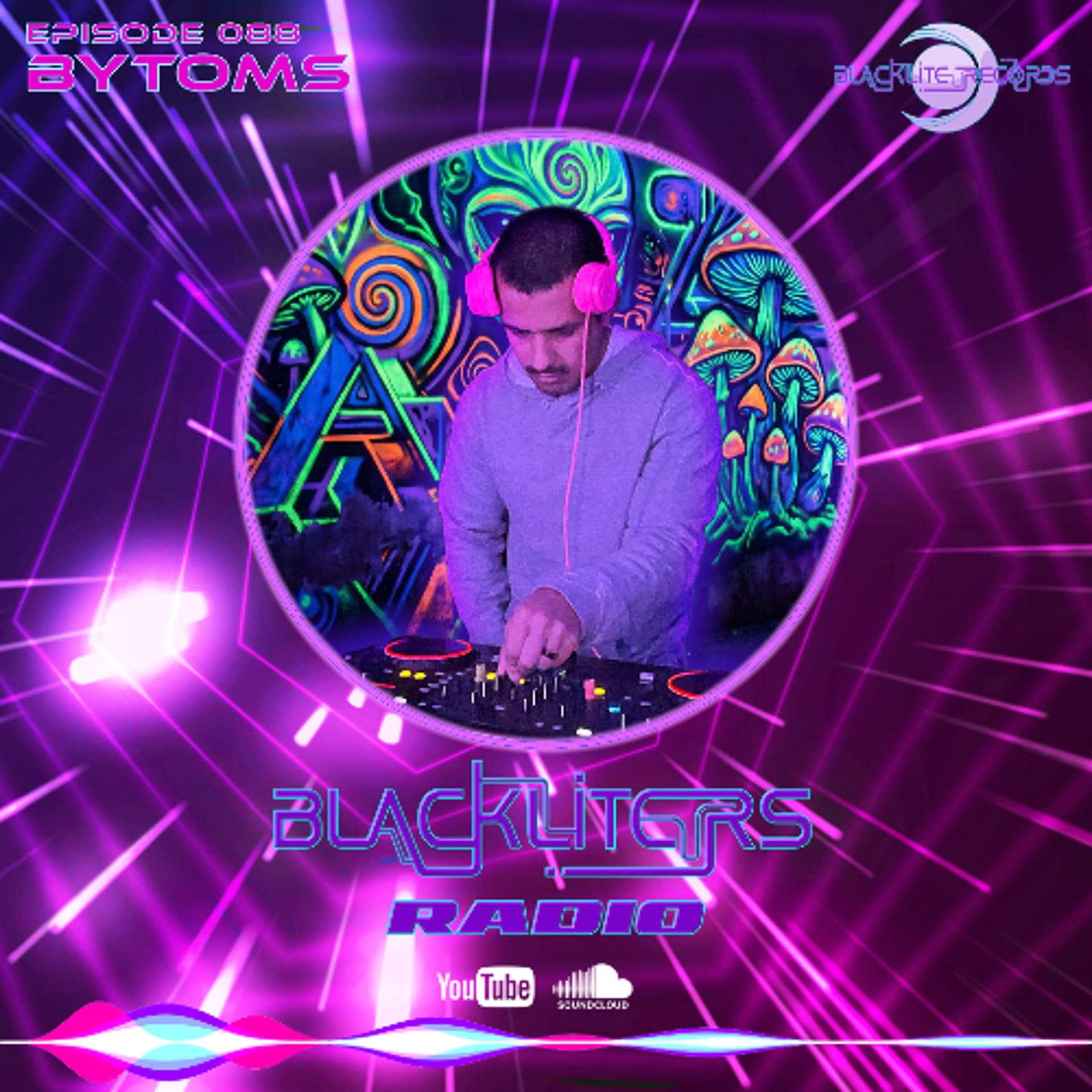 Blackliters Radio #088 "BYTOMS" [Psychedelic Trance Radio] - BlackLite Records cover