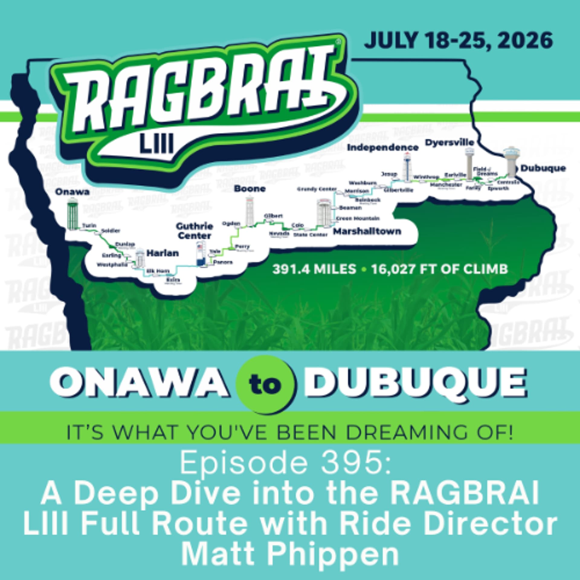 Episode 395: A Deep Dive into the RAGBRAI LIII Full Route with Ride Director Matt Phippen - JustGoBike cover