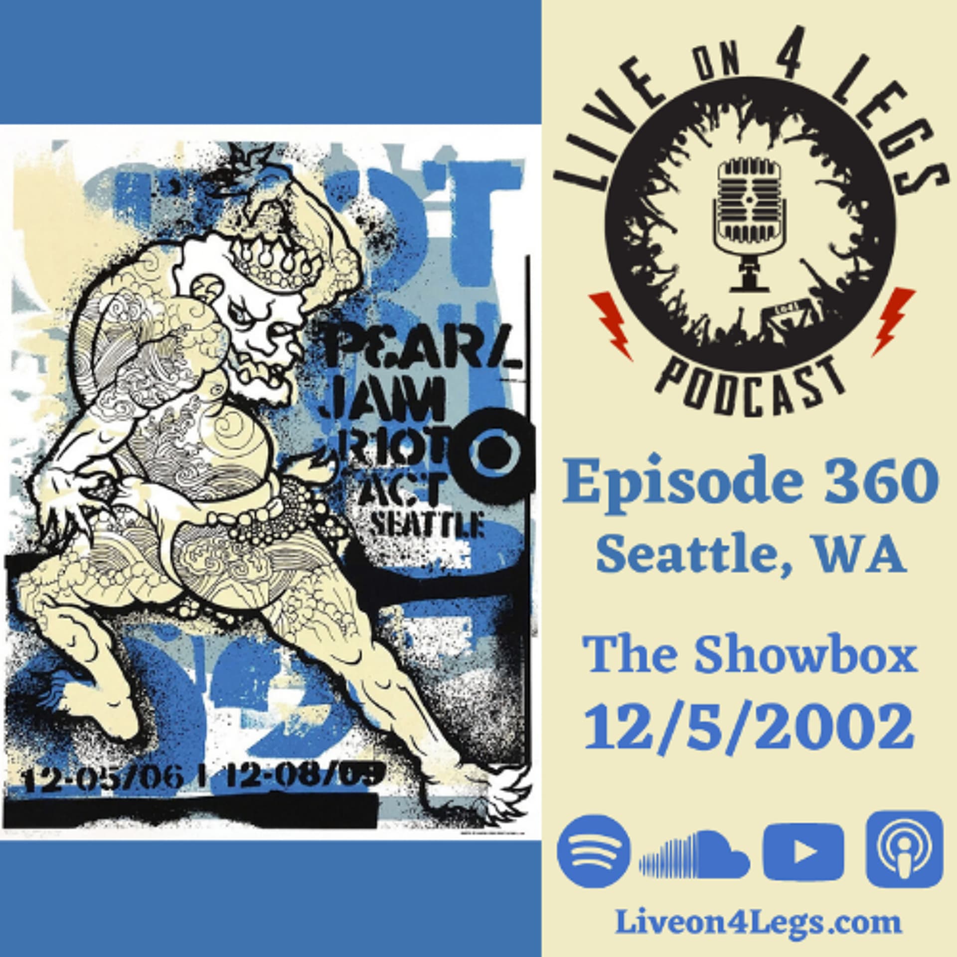Episode 360: The Showbox - 12/5/2002 — Live On 4 Legs: Pearl Jam Podcast cover